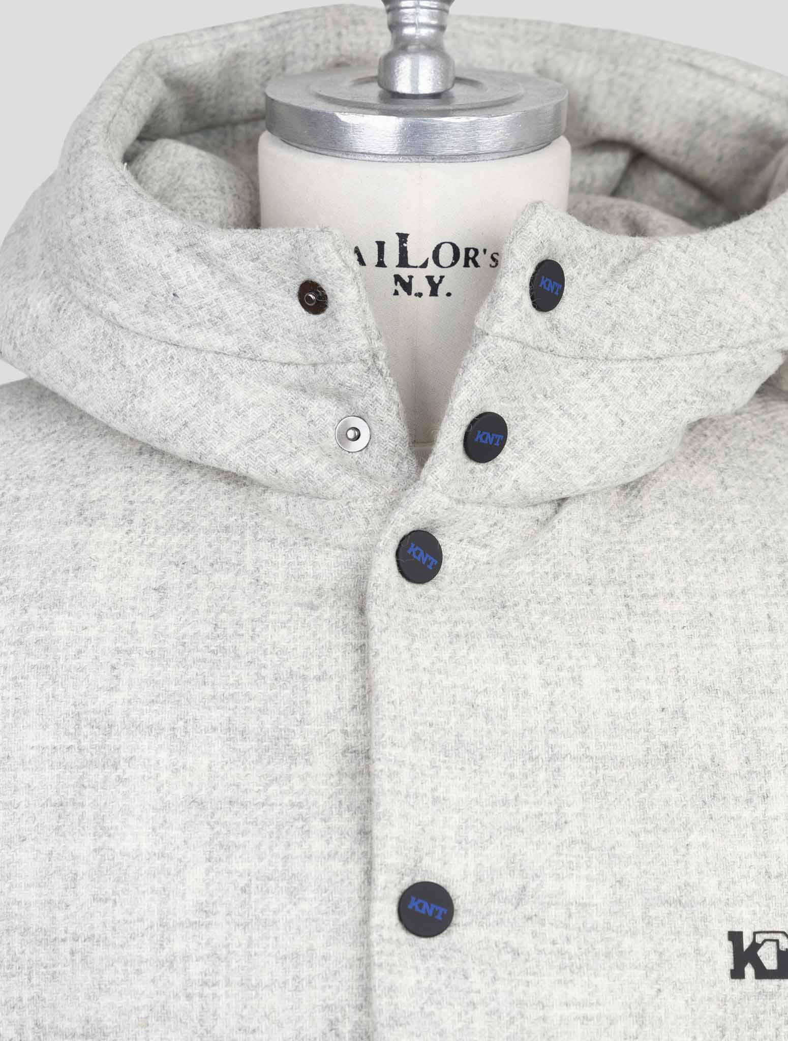 Kiton Knt Gray Virgin Wool Coat Gilet