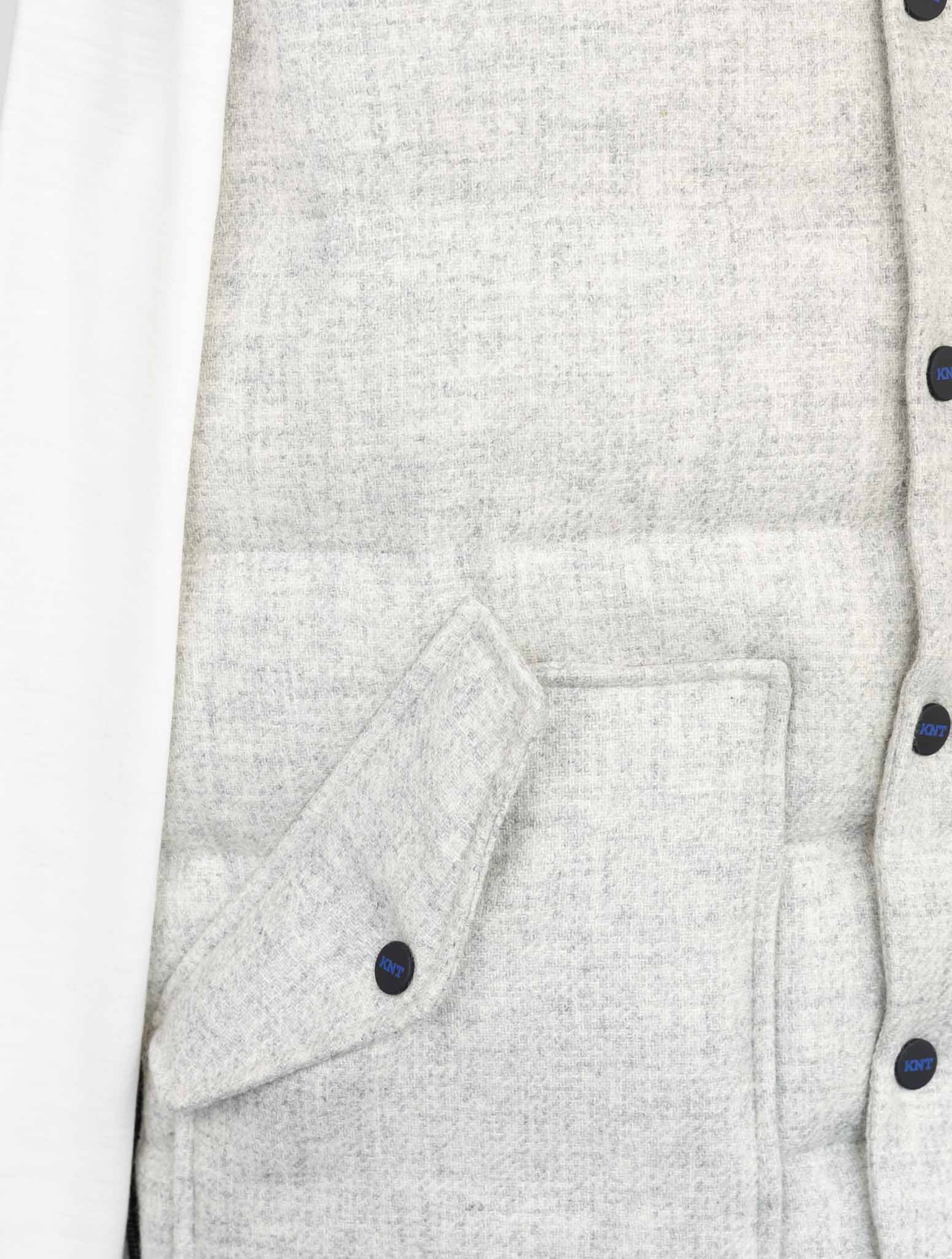 Kiton Knt Gray Virgin Wool Coat Gilet