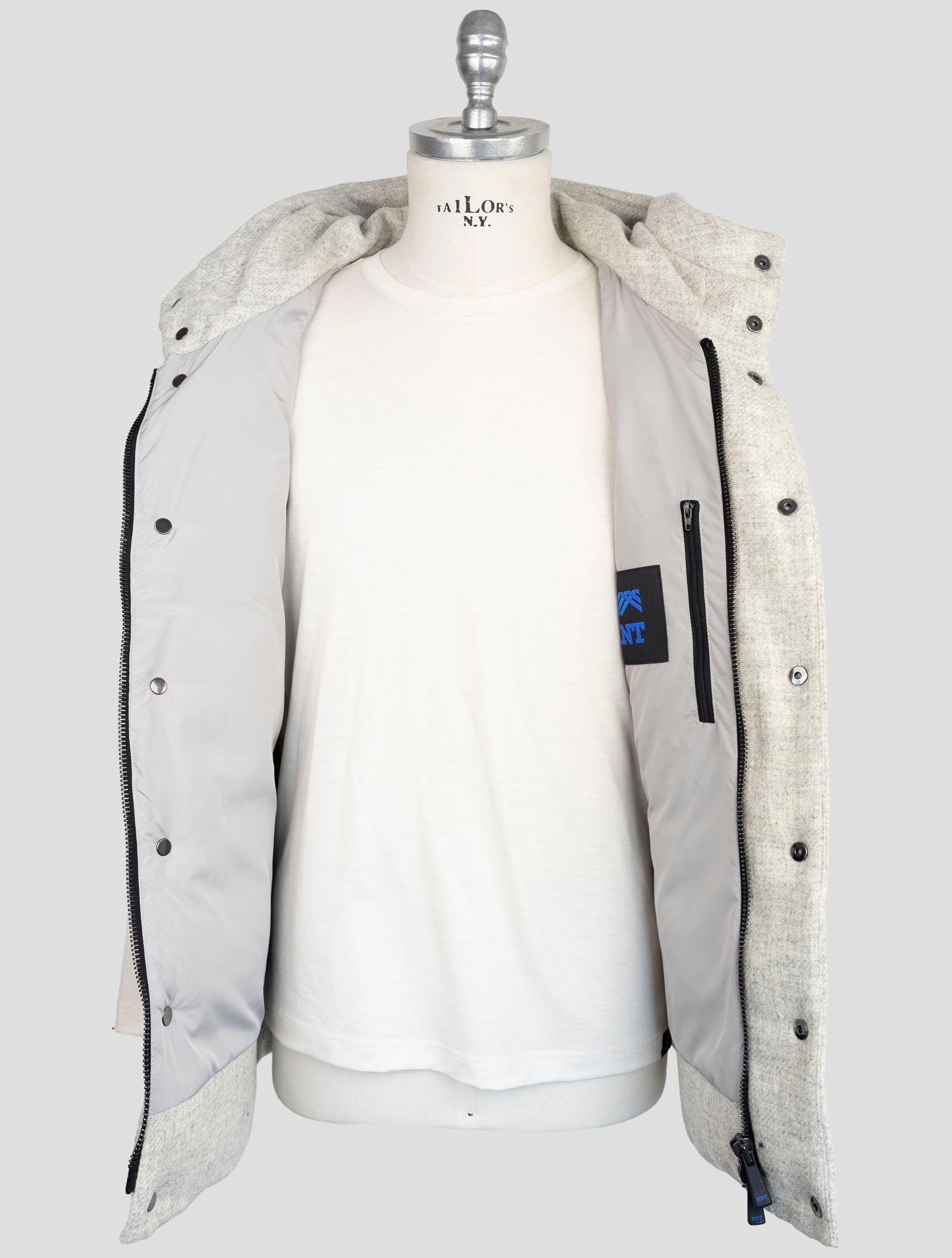 Kiton Knt Gray Virgin Wool Coat Gilet