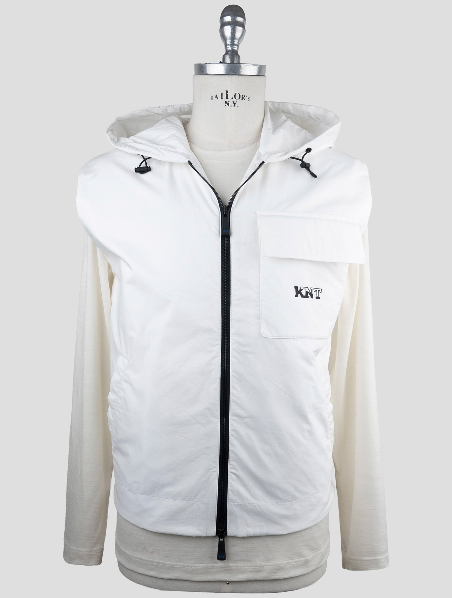 Kiton Knt White Cotton Coat Gilet