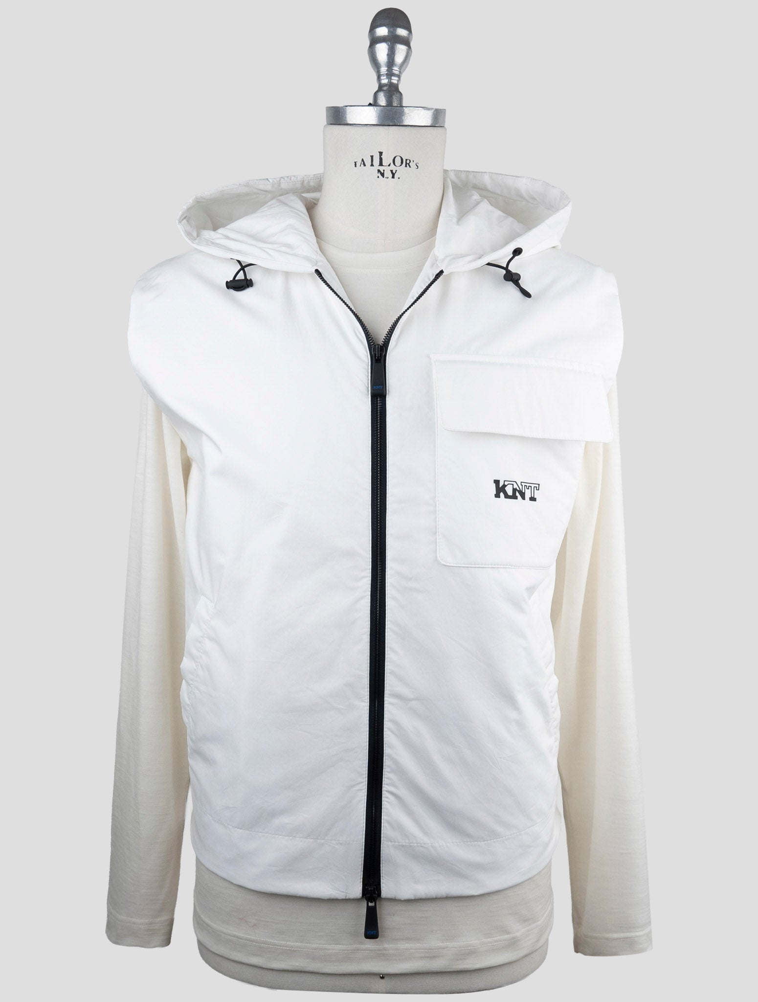 Kiton Knt White Cotton Coat Gilet