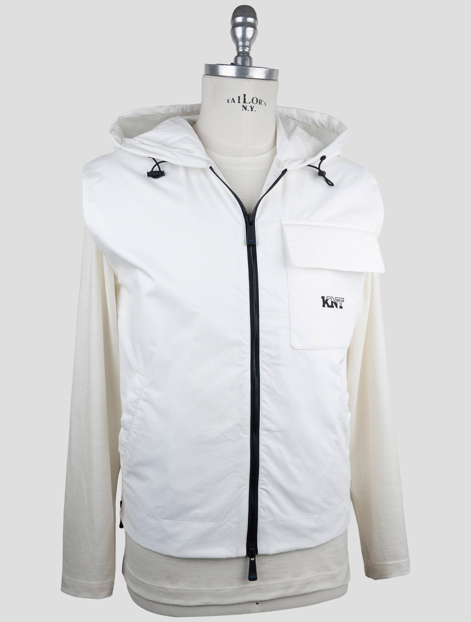 Kiton Knt White Cotton Coat Gilet