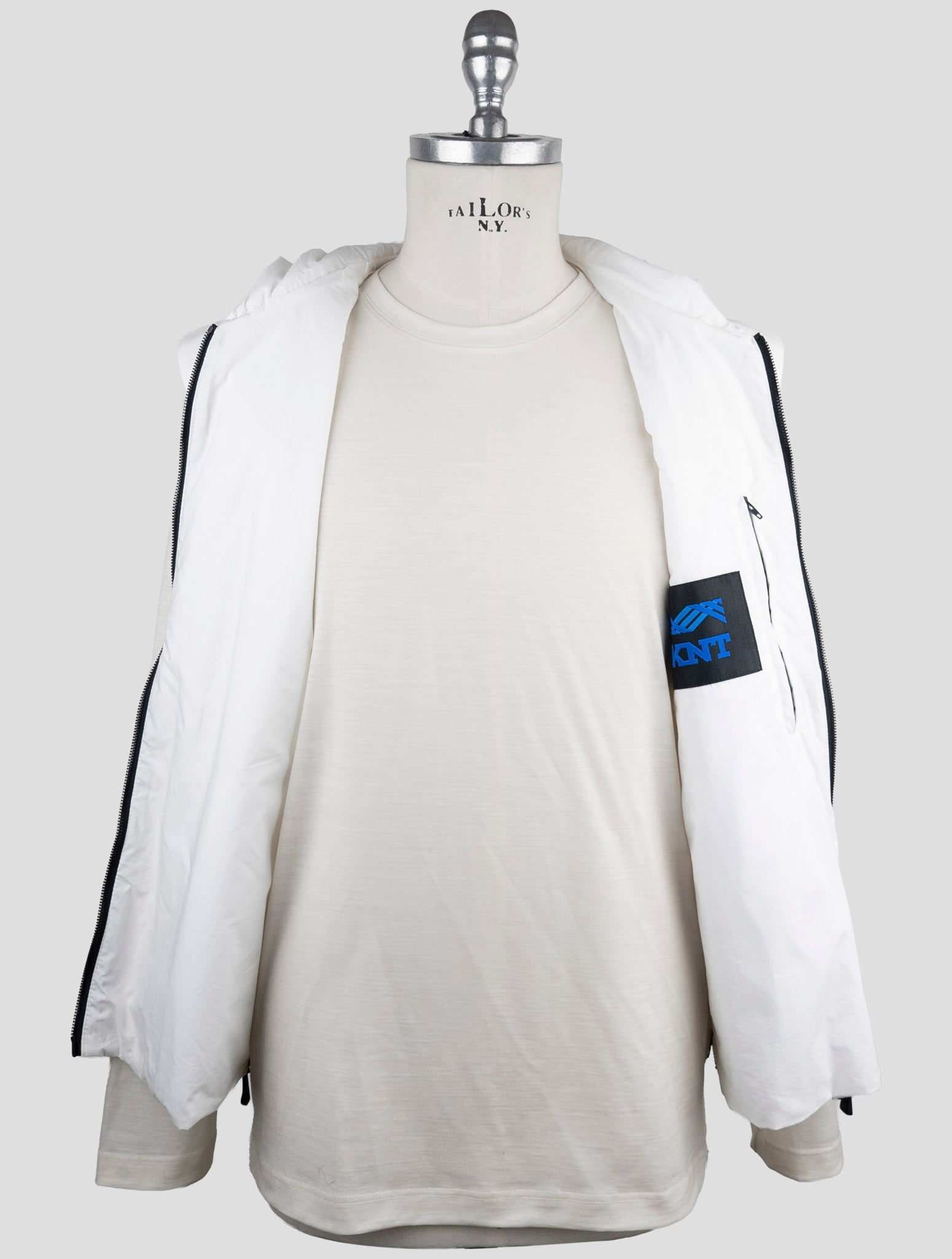 Kiton Knt White Cotton Coat Gilet