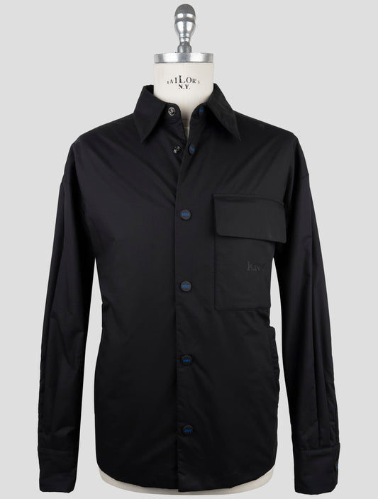 Kiton Knt Black Cotton Coat