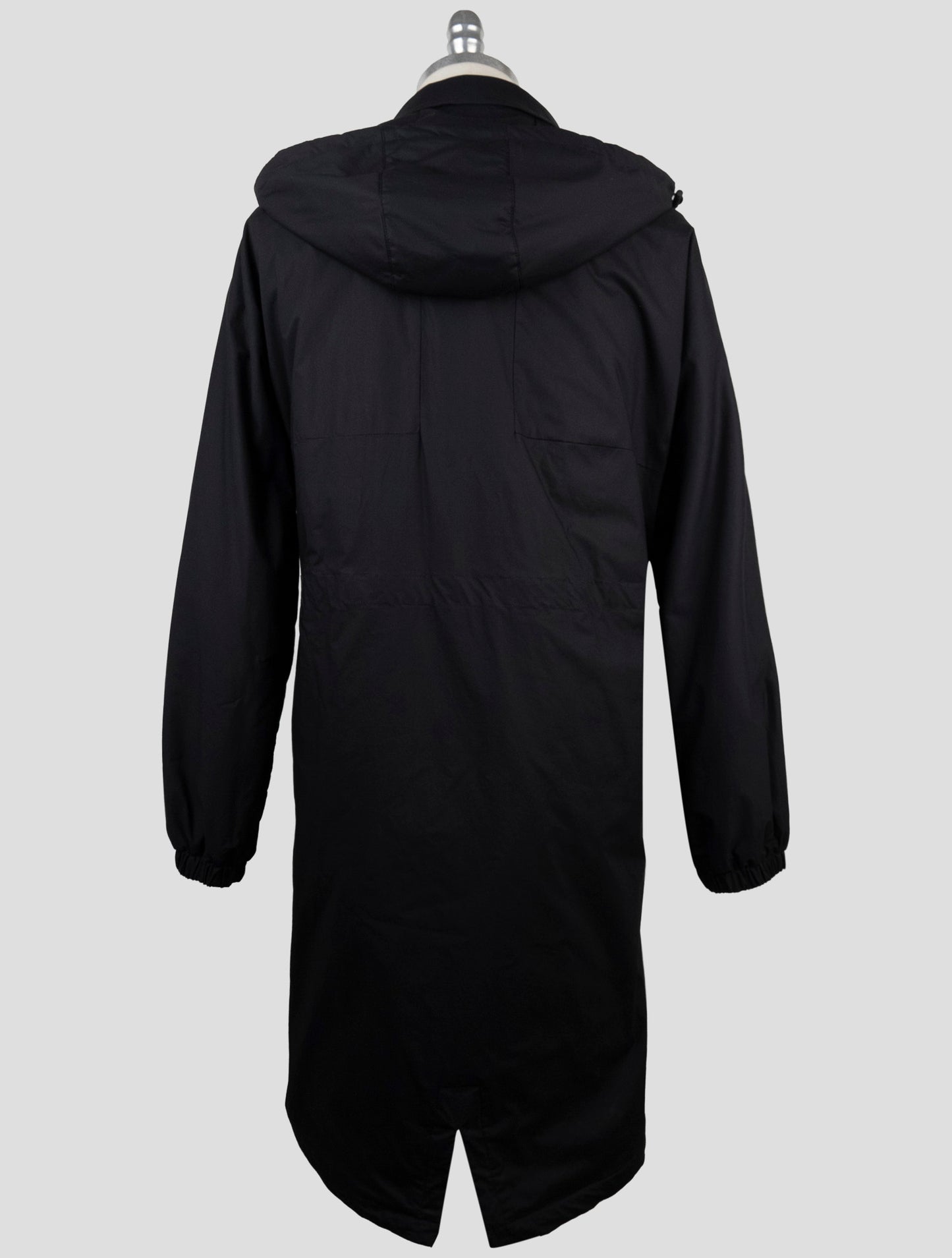 Kiton Knt Black Cotton Overcoat