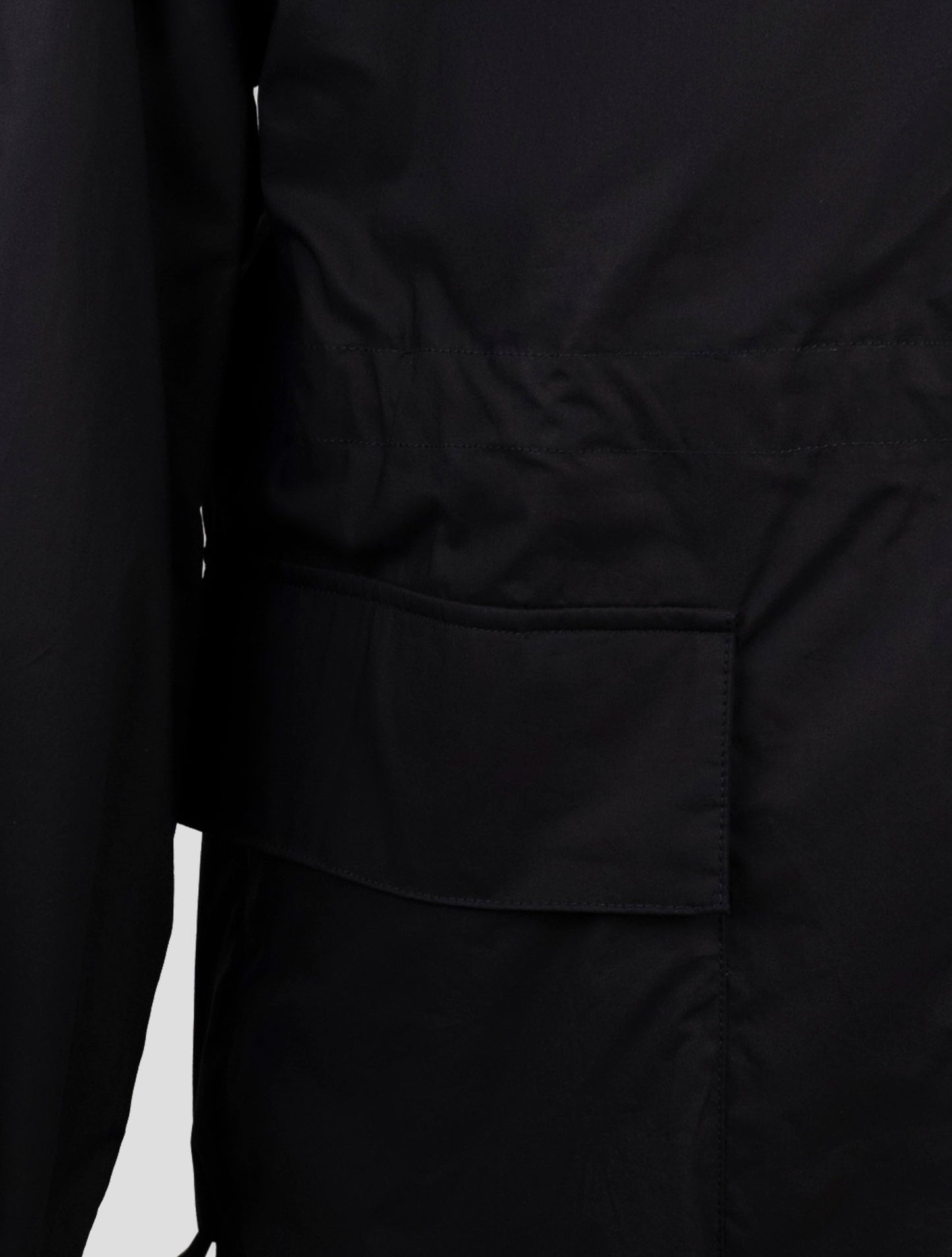 Kiton Knt Black Cotton Overcoat