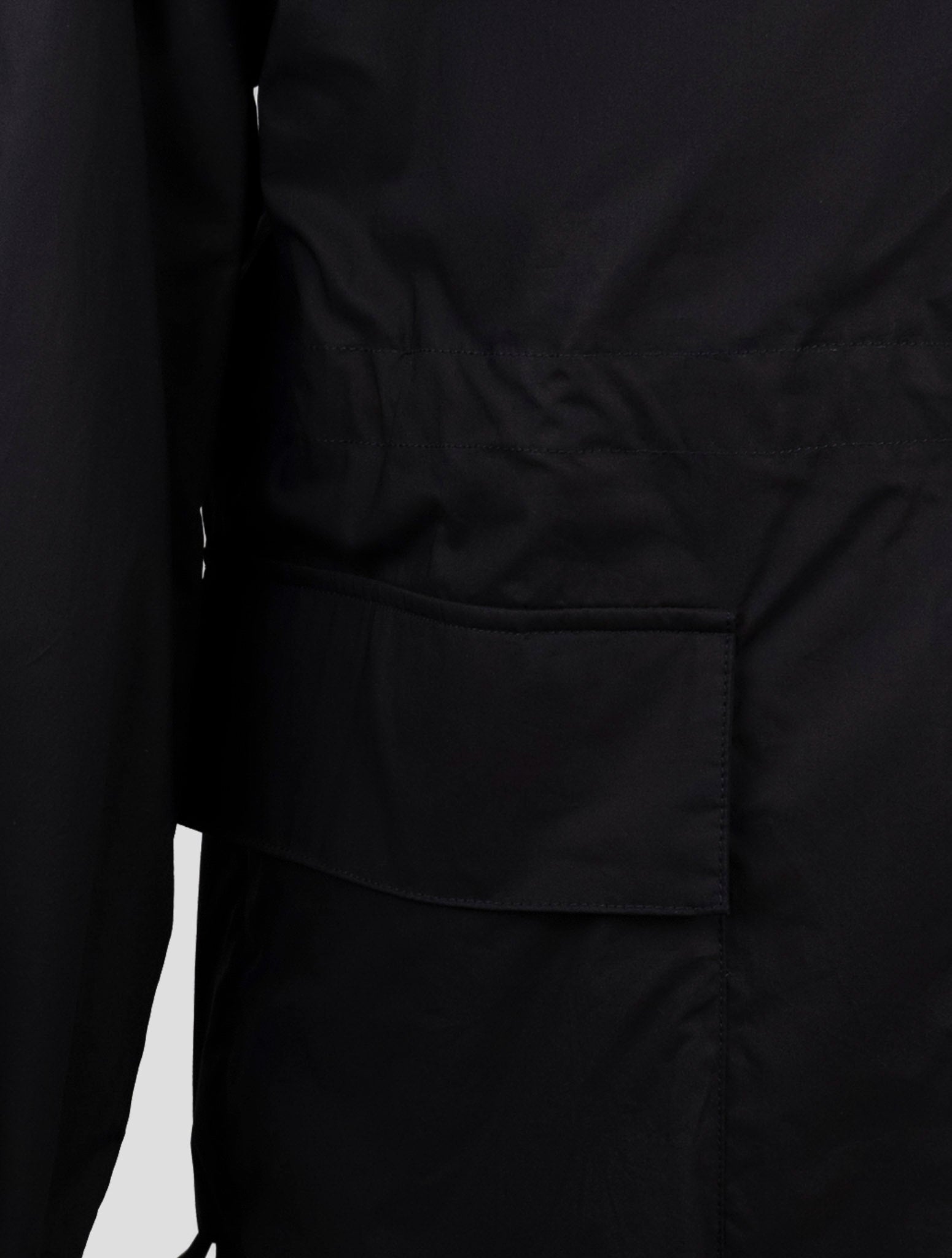 Kiton Knt Black Cotton Overcoat