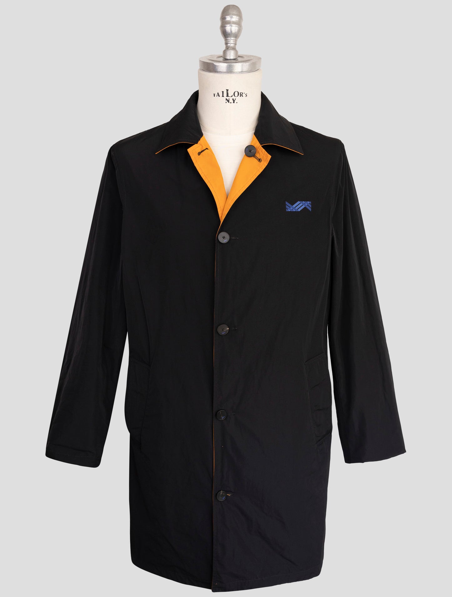 Kiton Knt Orange Black Pl Reverse Overcoat
