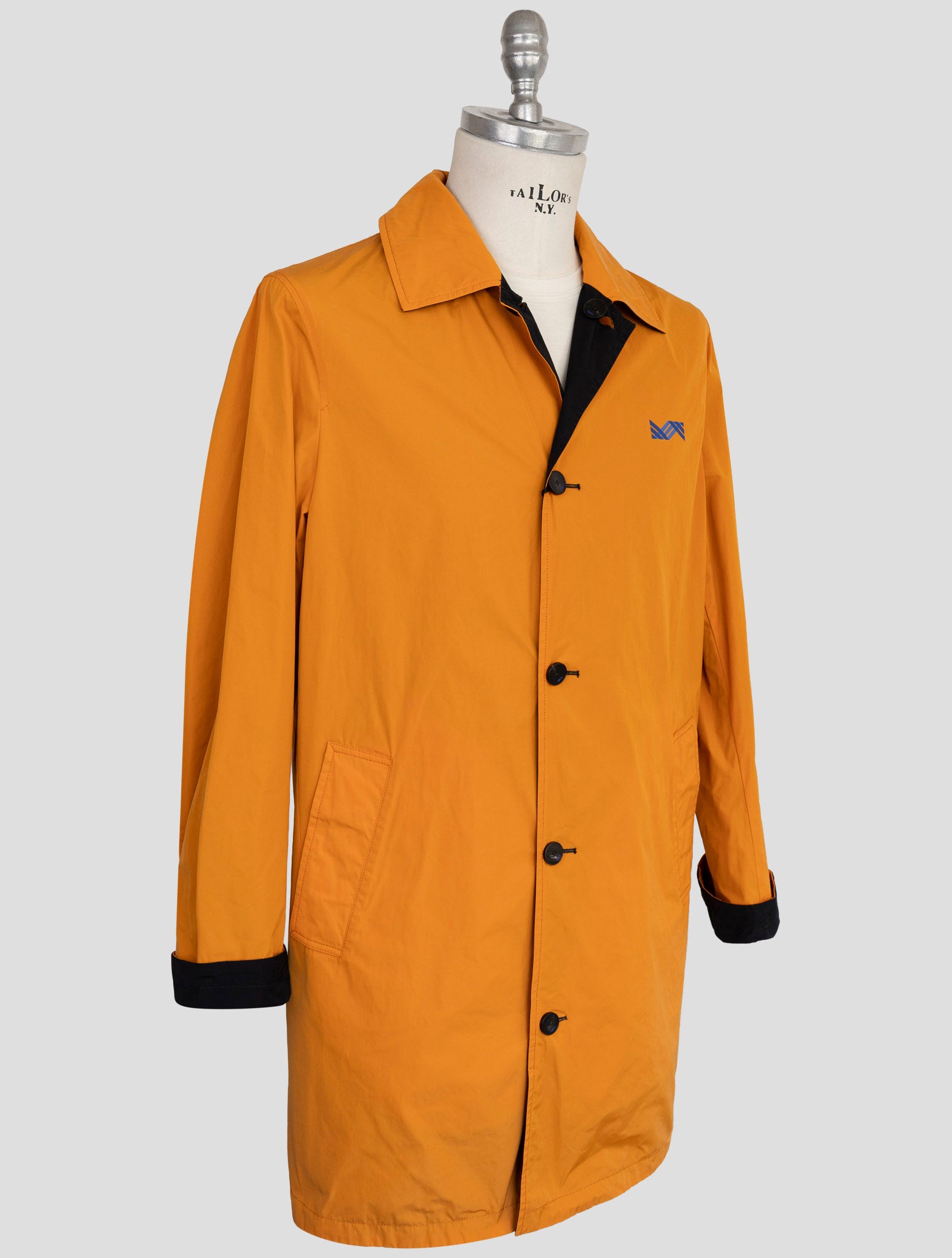 Kiton Knt Orange Black Pl Reverse Overcoat