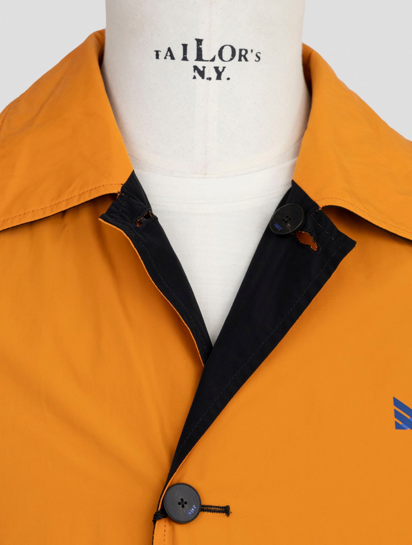 Kiton Knt Orange Black Pl Reverse Overcoat