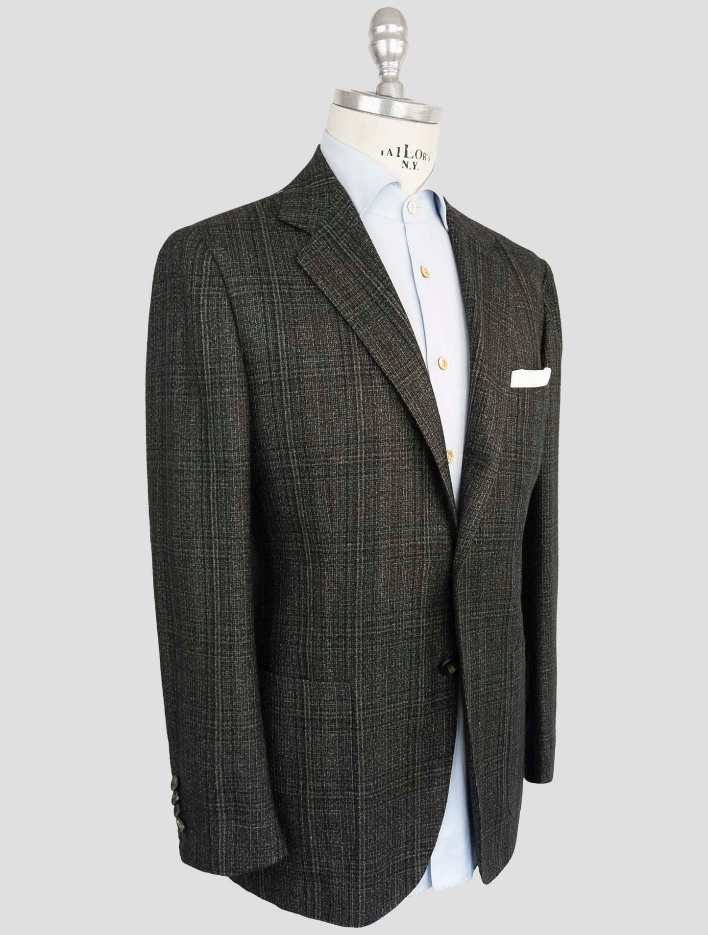 Kiton Green Cashmere Silk Lienn Blazer