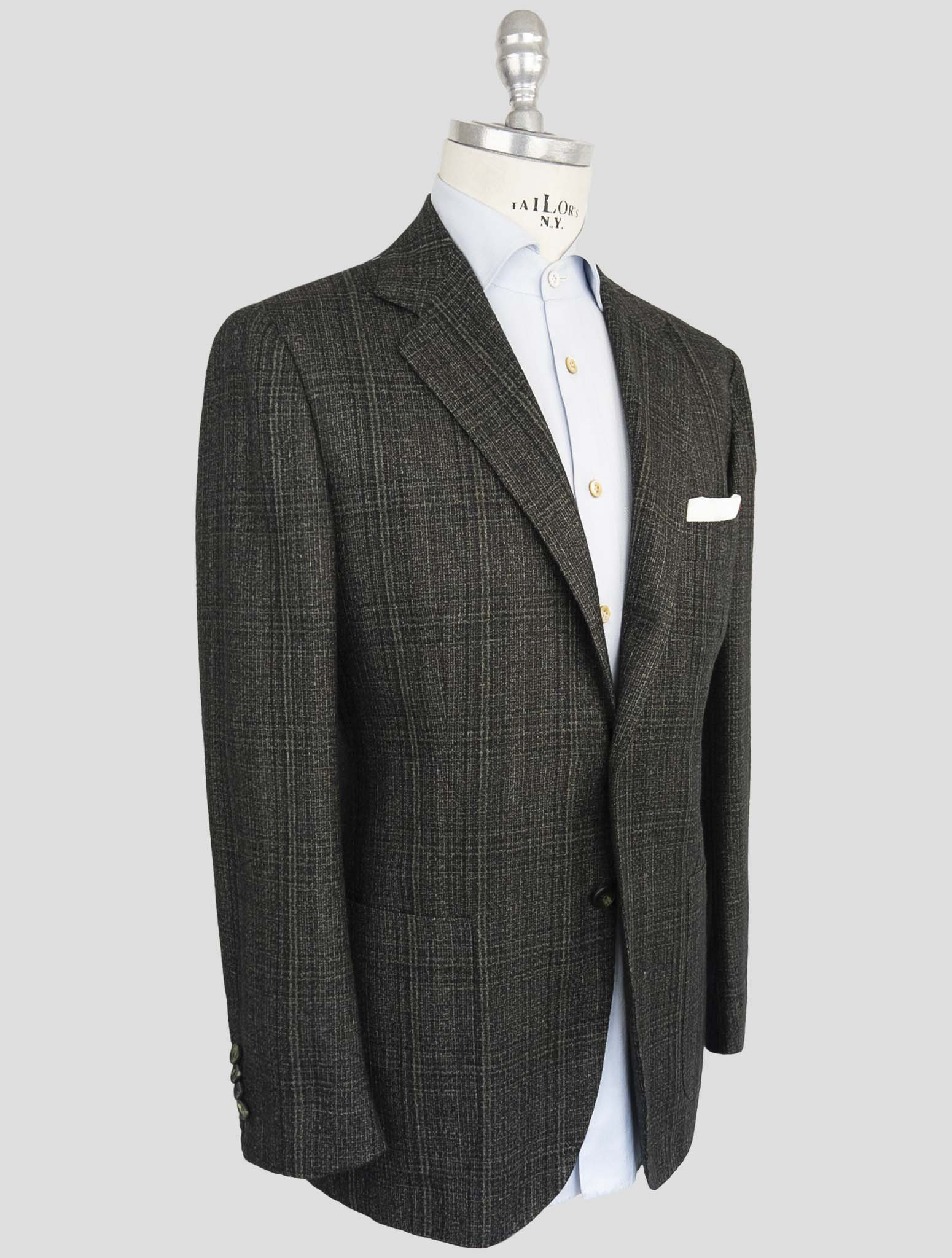 Kiton Green Cashmere Silk Lienn Blazer