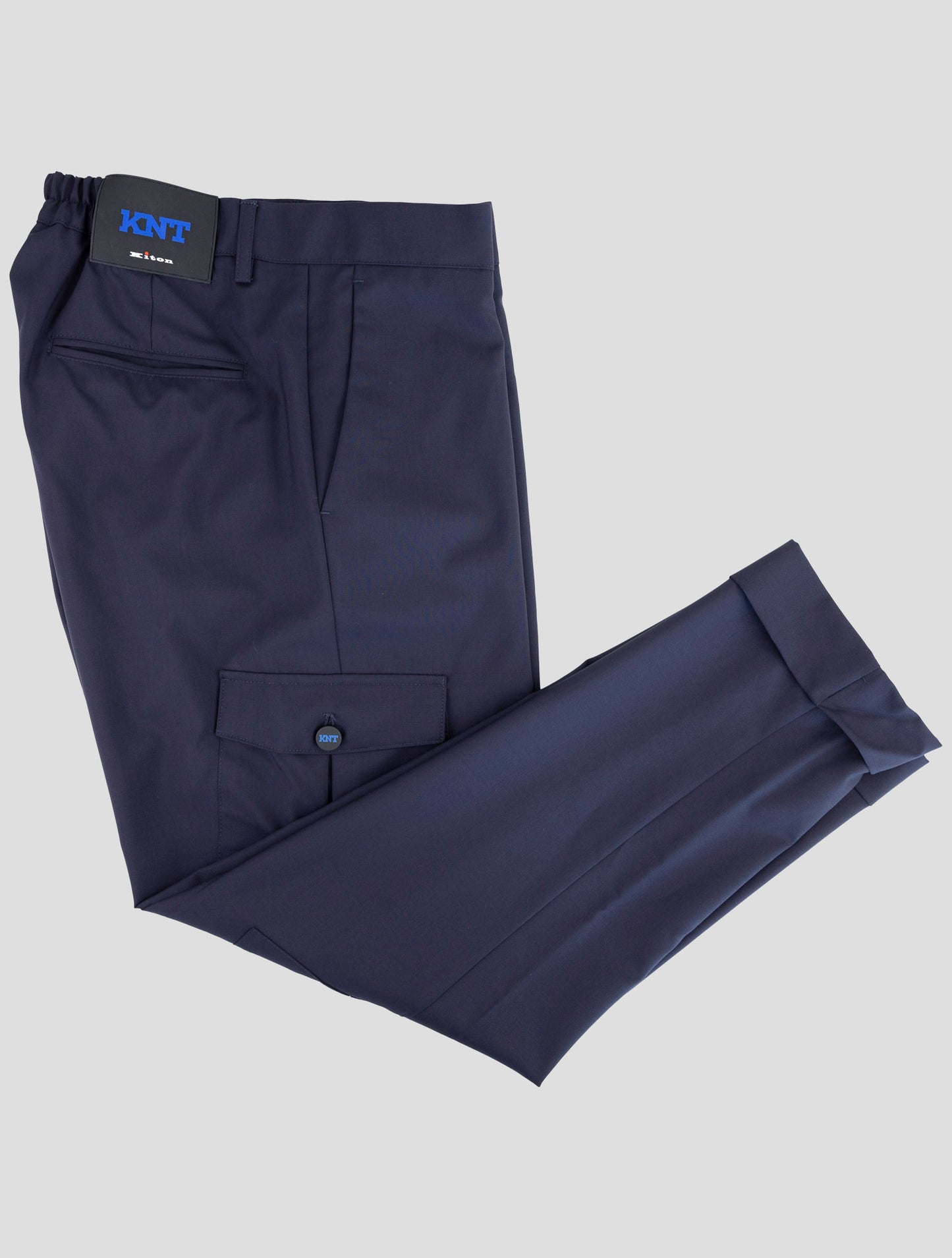 Kiton Knt Blue Wool Cargo Pants