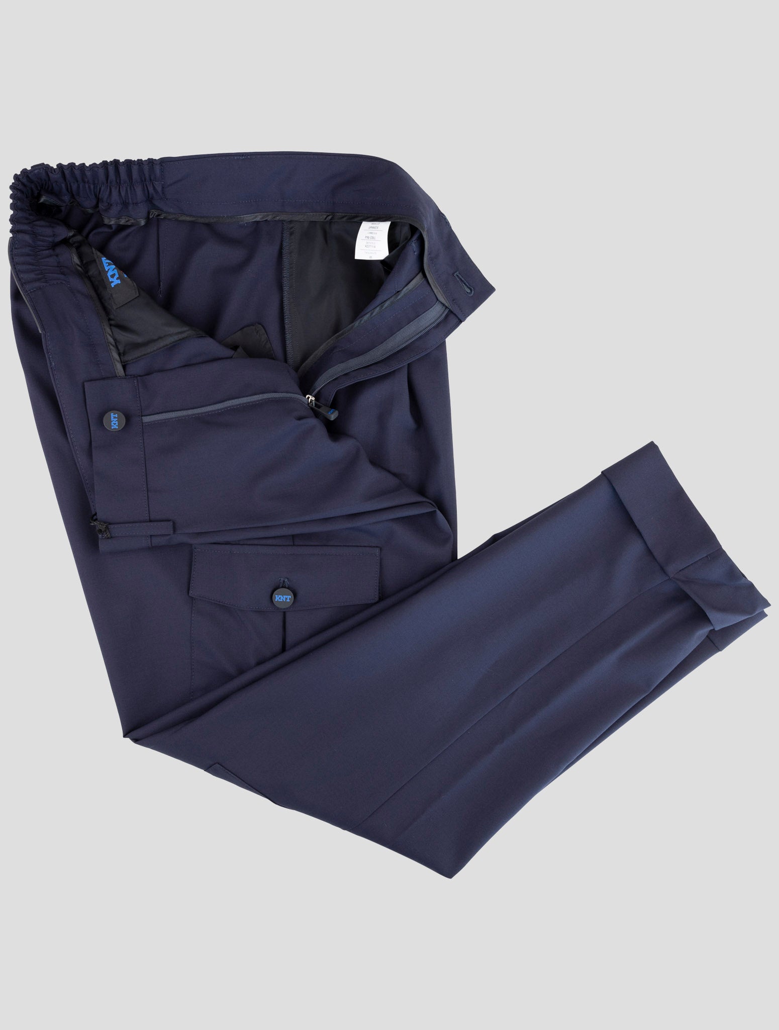 Kiton Knt Blue Wool Cargo Pants