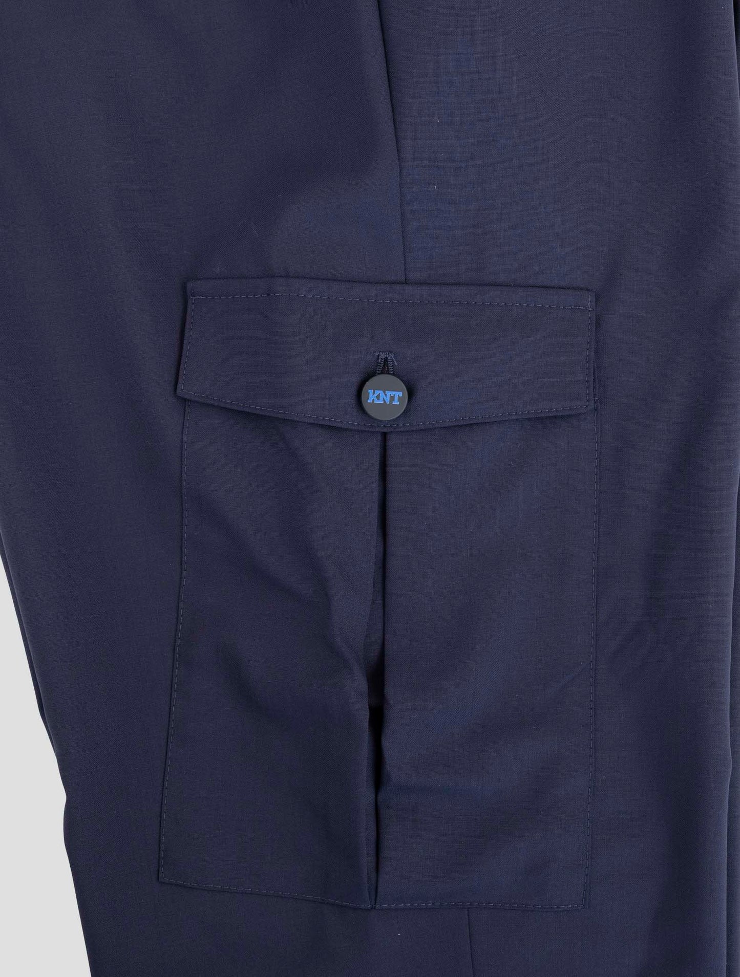 Kiton Knt Blue Wool Cargo Pants