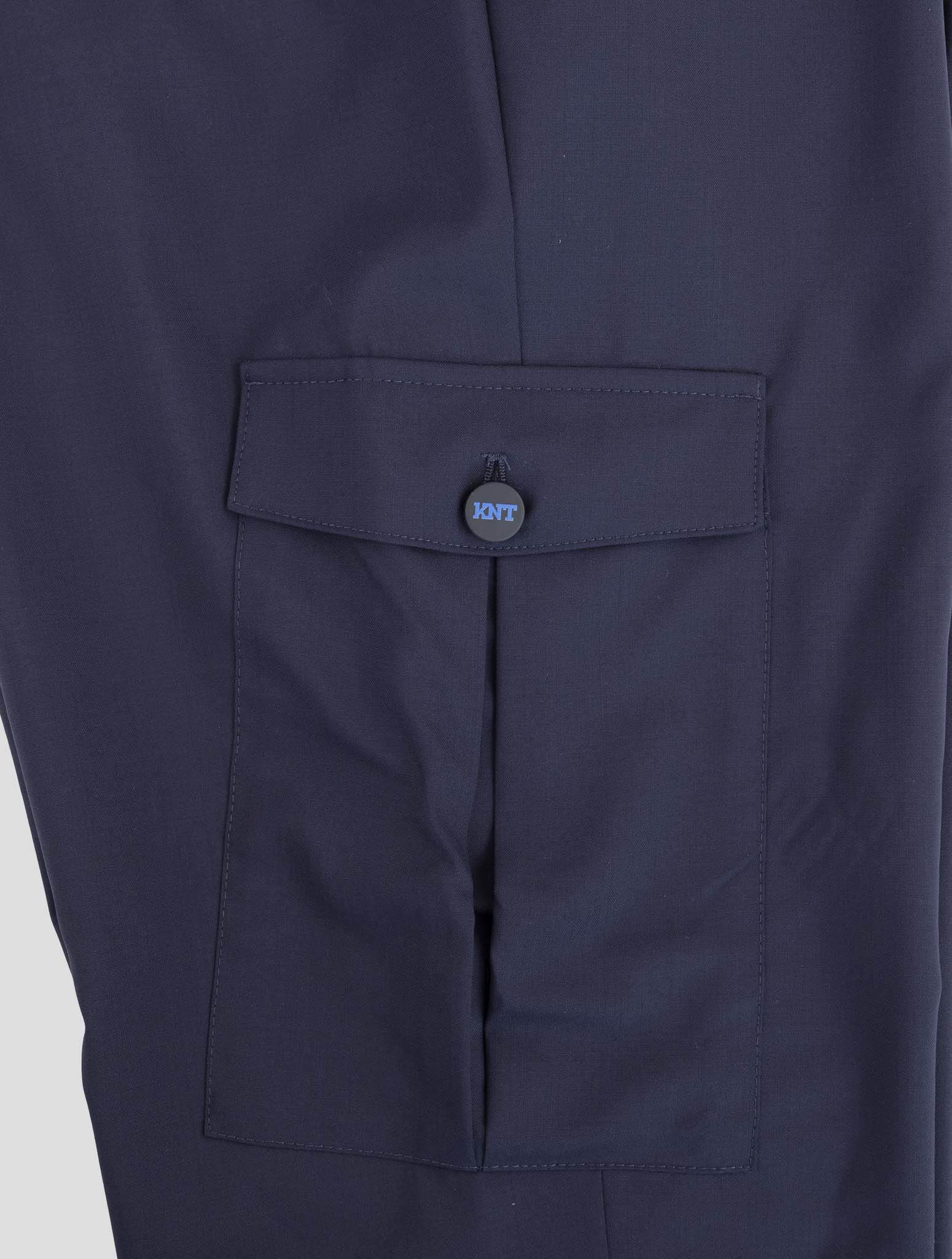 Kiton Knt Blue Wool Cargo Pants