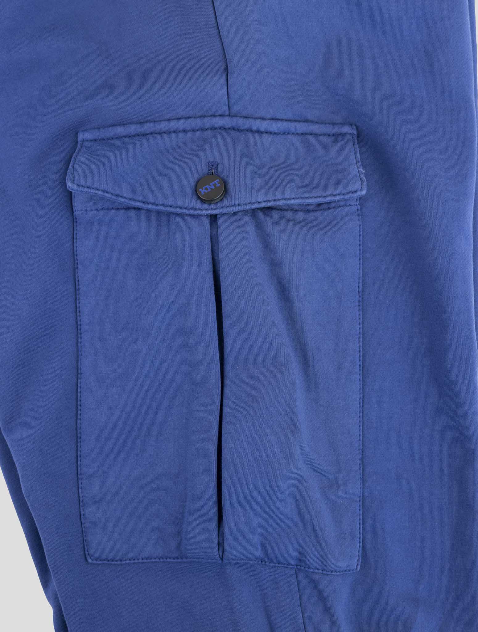 Kiton Knt Blue Cotton Cargo Pants