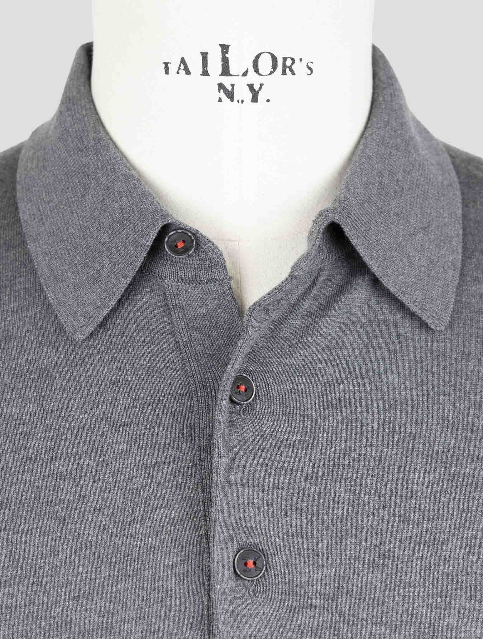 Kiton Gray Cotton Polo