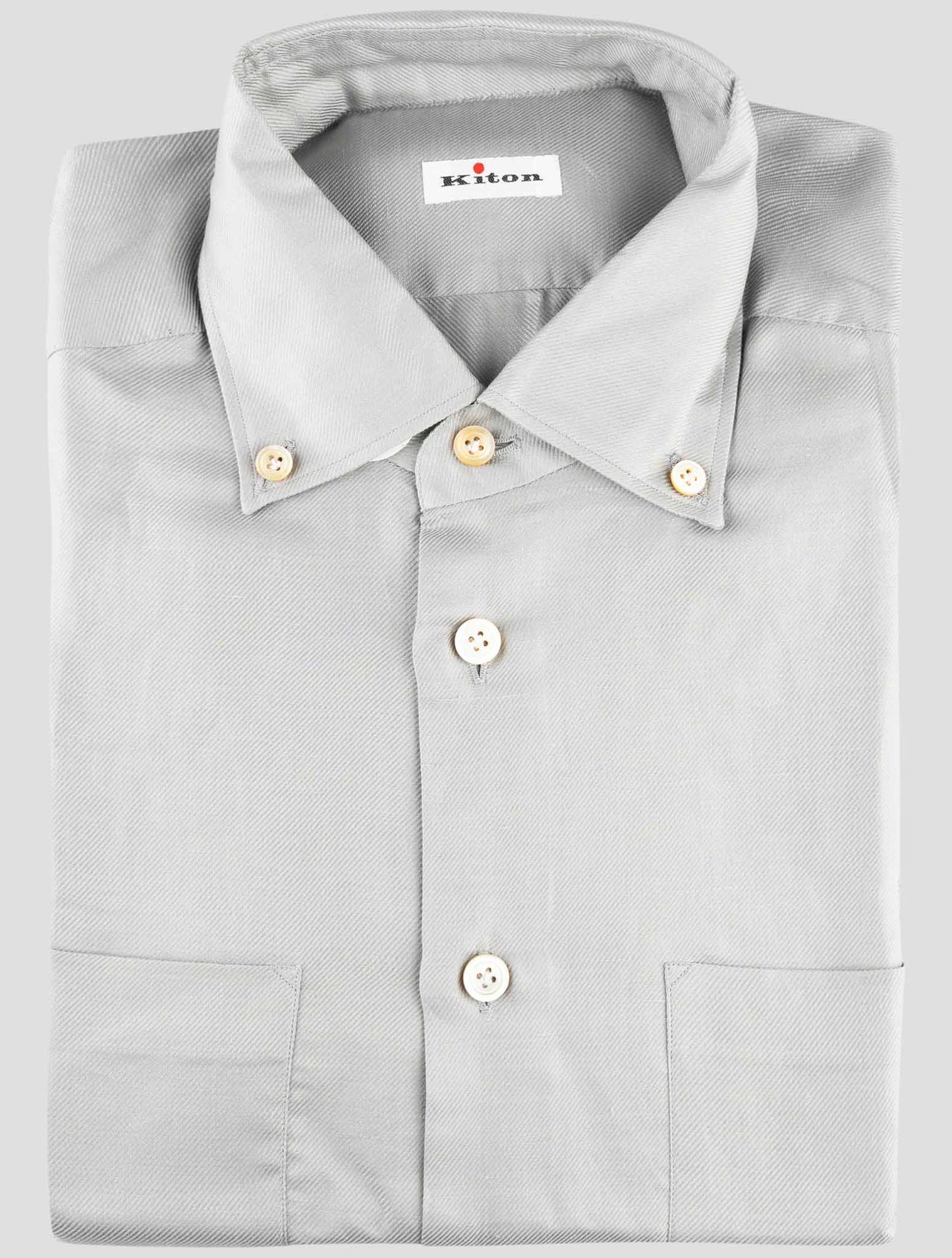 Kiton Gray Cotton Linen Shirt