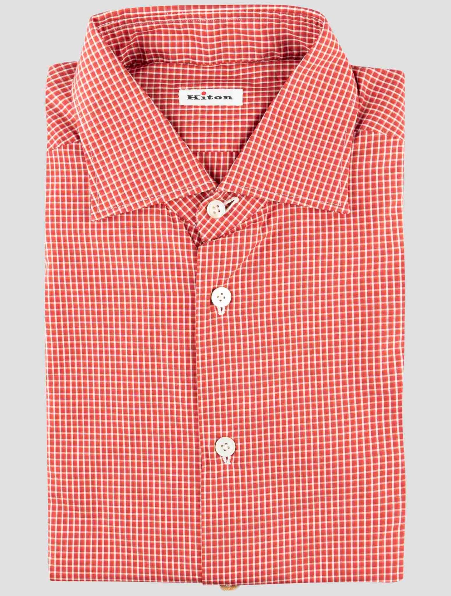 Kiton Red Cotton Shirt