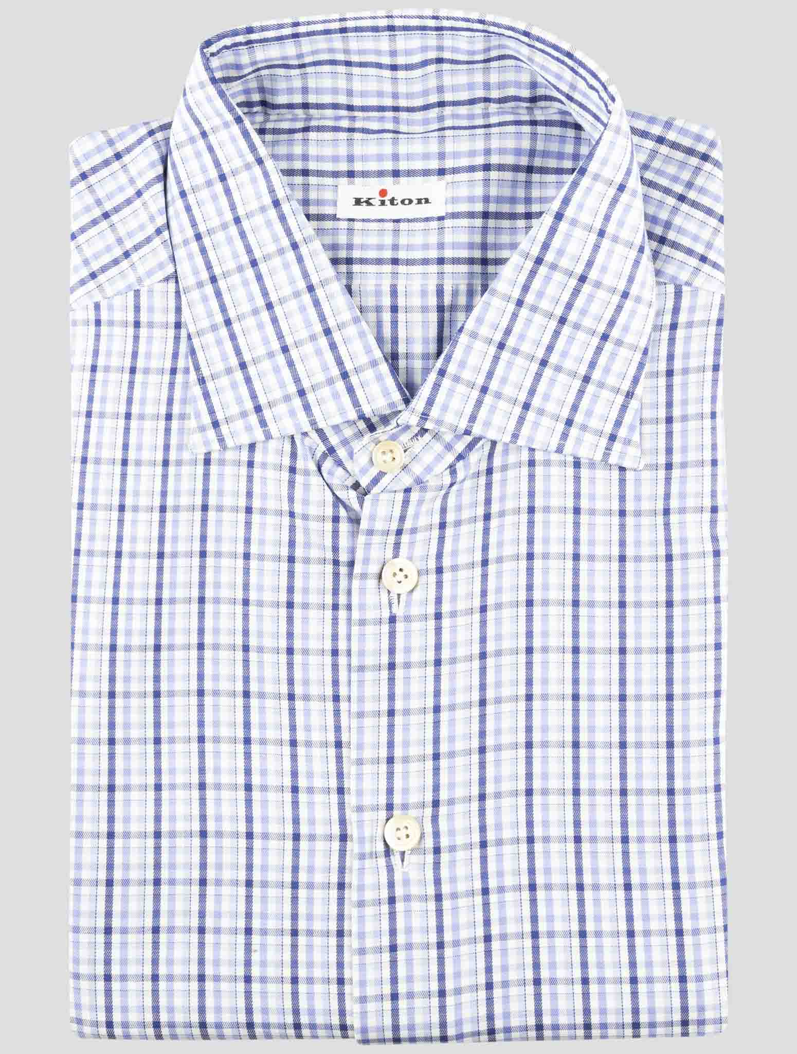 Kiton Blue Cotton Shirt