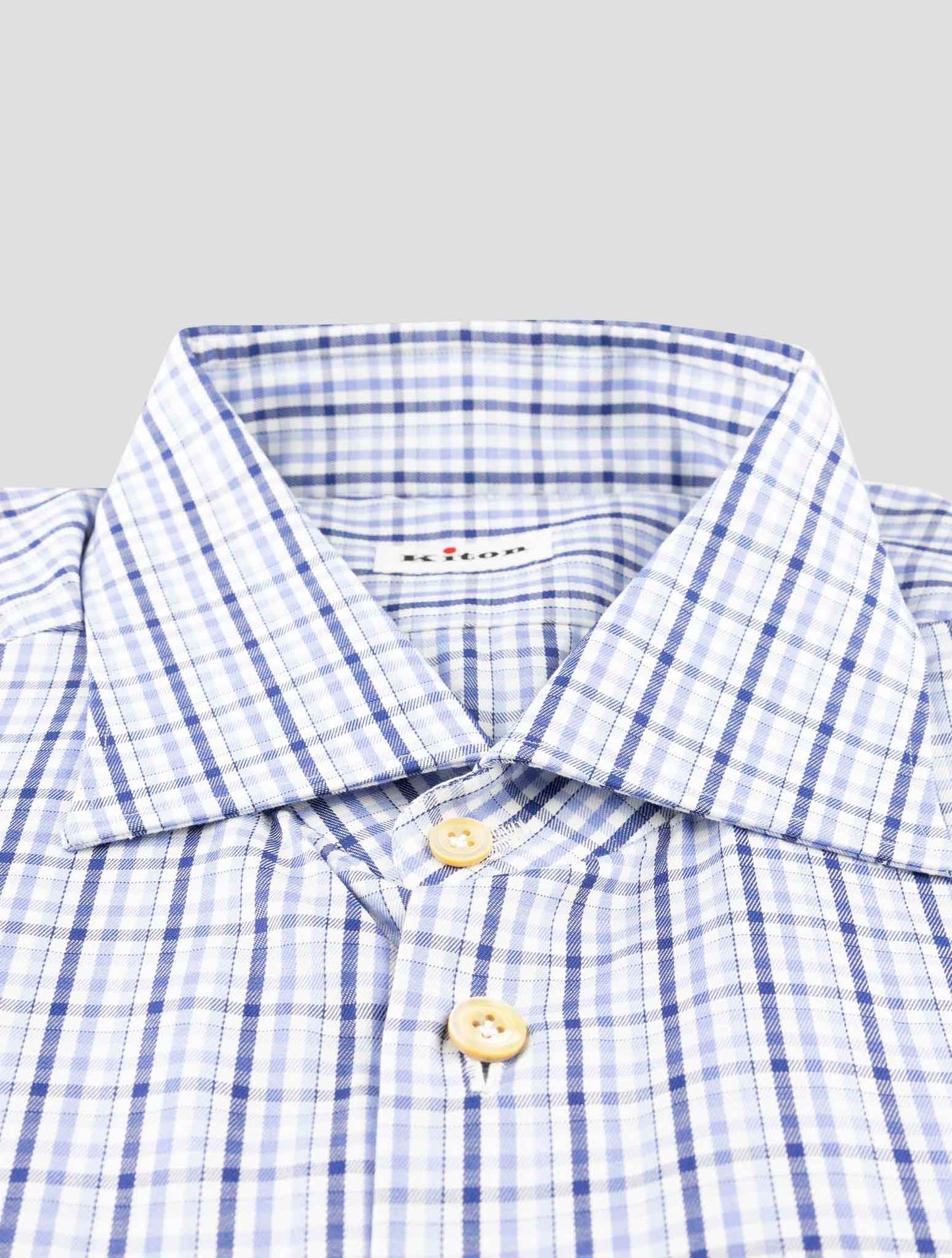 Kiton Blue Cotton Shirt