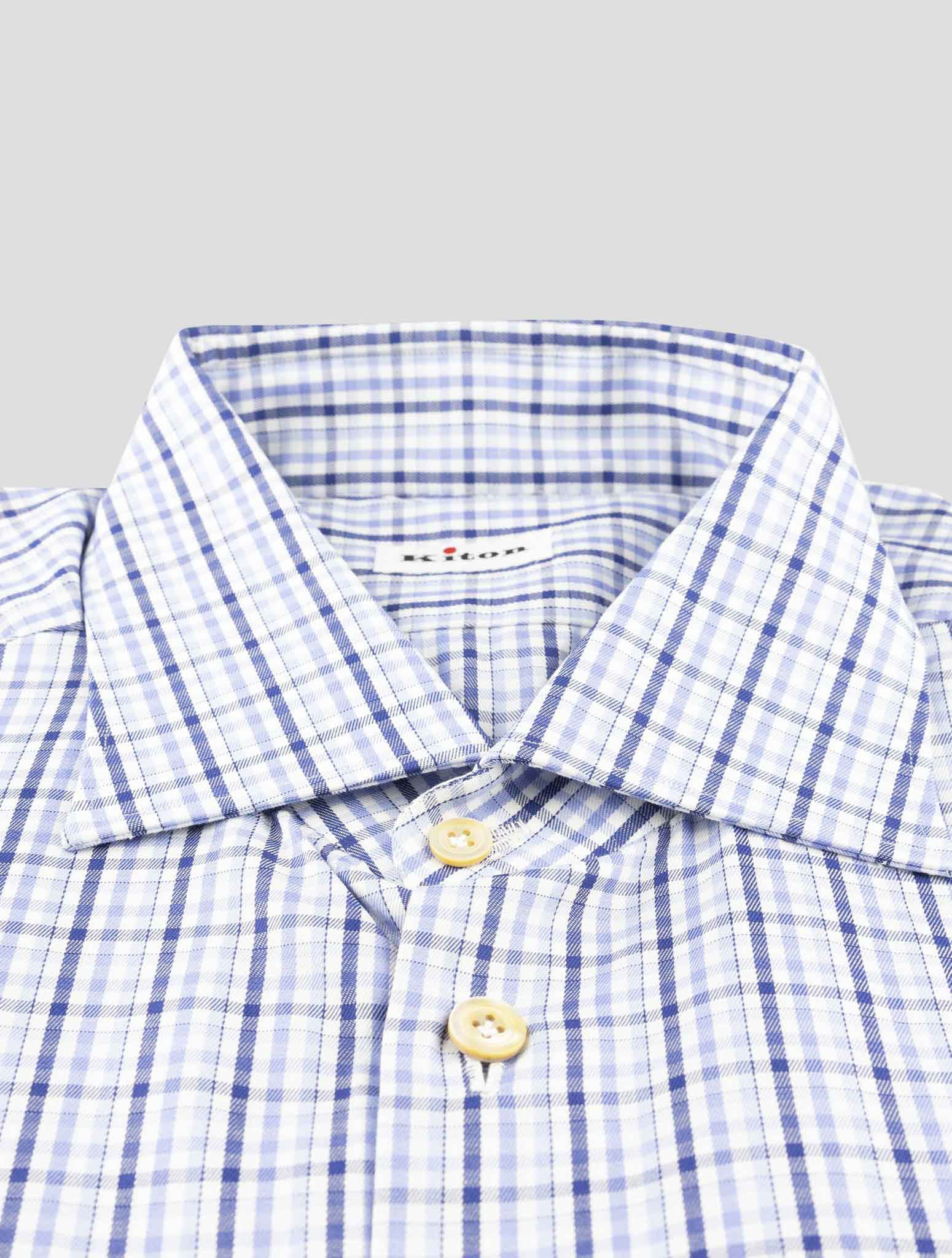 Kiton Blue Cotton Shirt