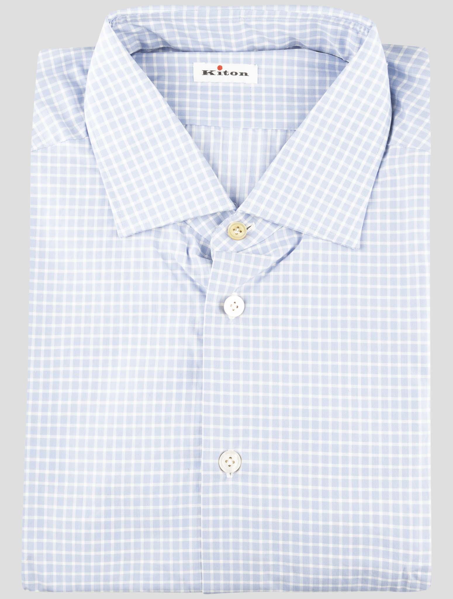 Kiton Light Blue Cotton Shirt