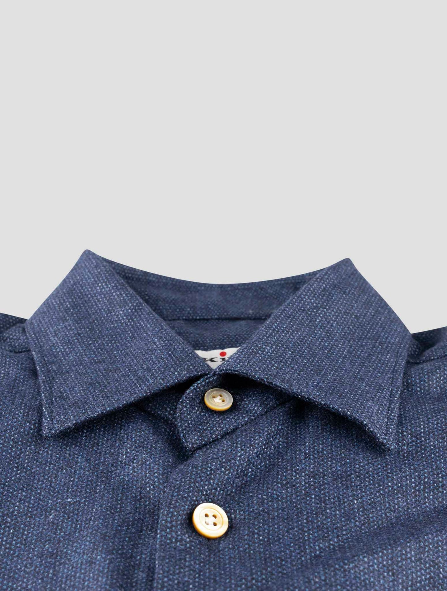 Kiton Blue Cashmere Silk Linen Shirt
