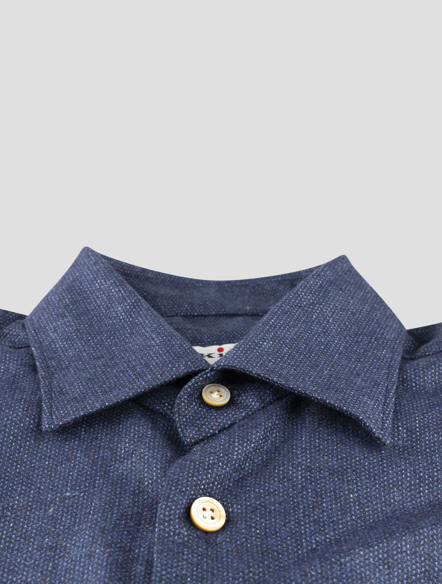 Kiton Blue Cashmere Silk Linen Shirt