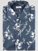 Kiton Blue Cotton Shirt