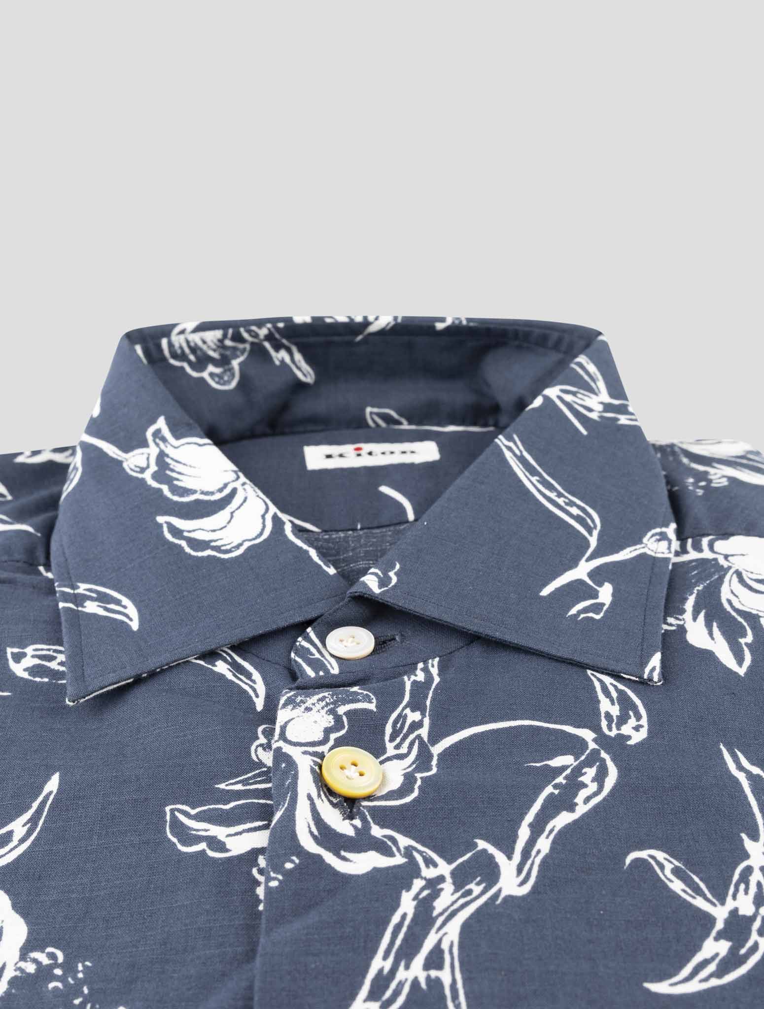 Kiton Blue Cotton Shirt