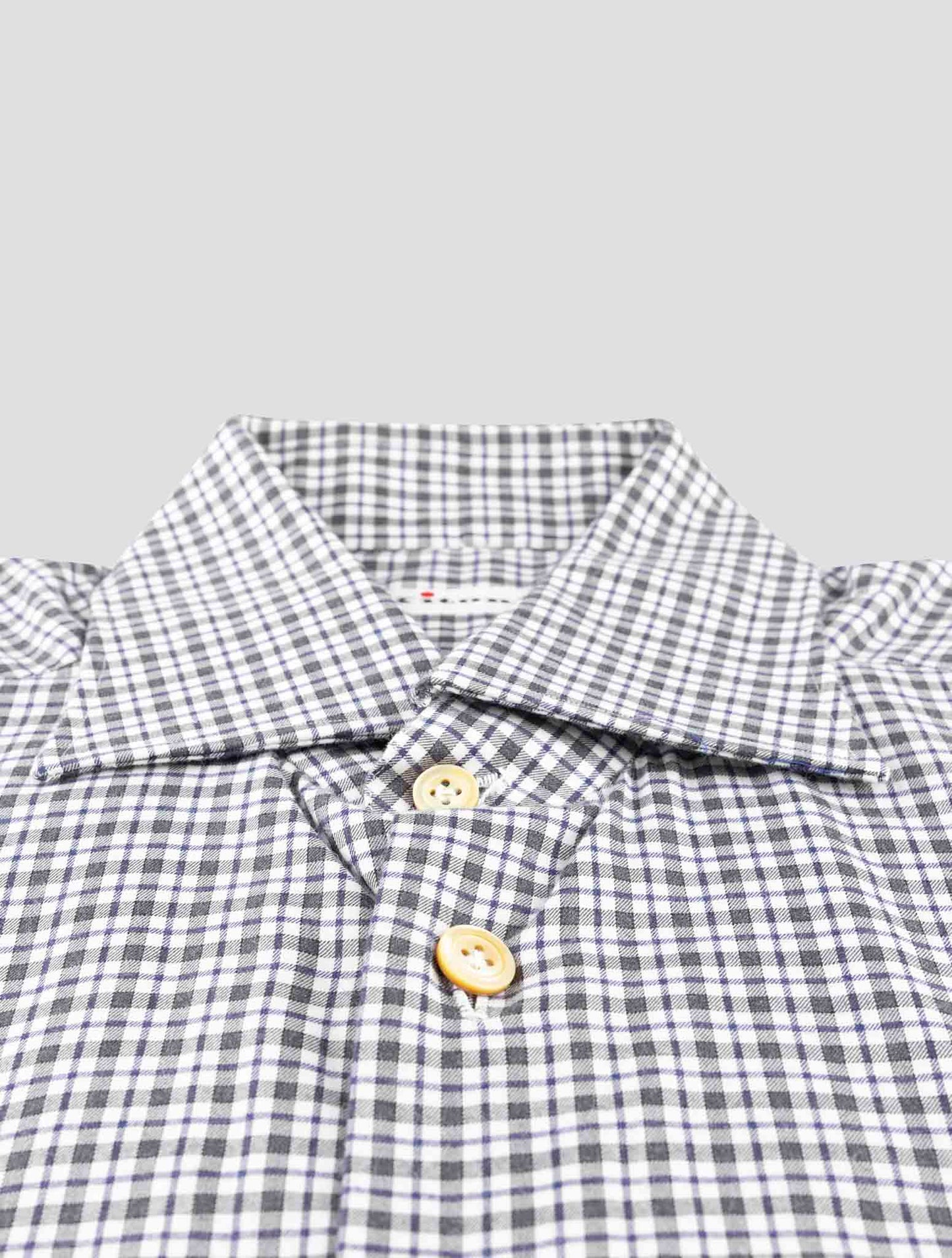 Kiton Gray Blue Cotton Shirt