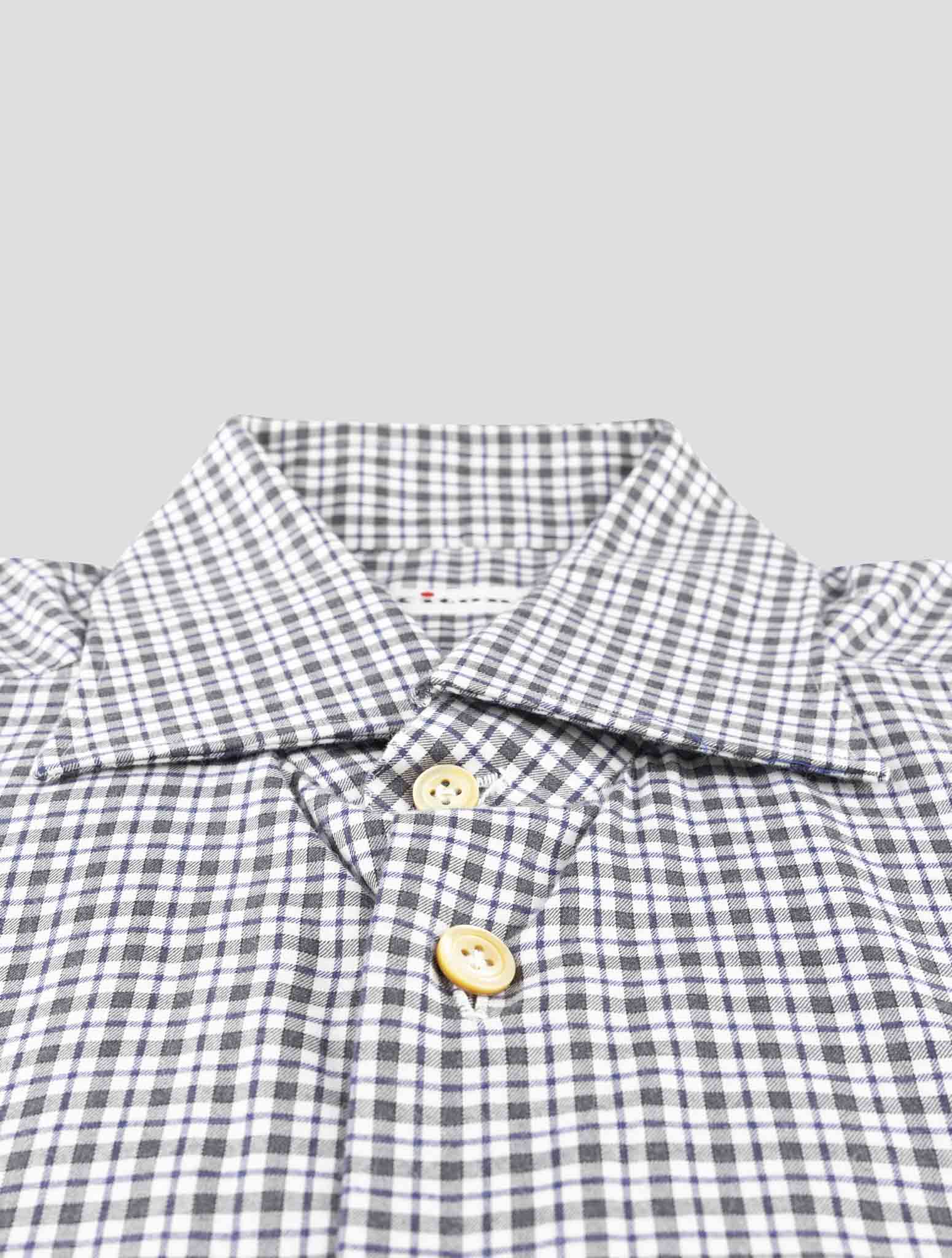 Kiton Gray Blue Cotton Shirt