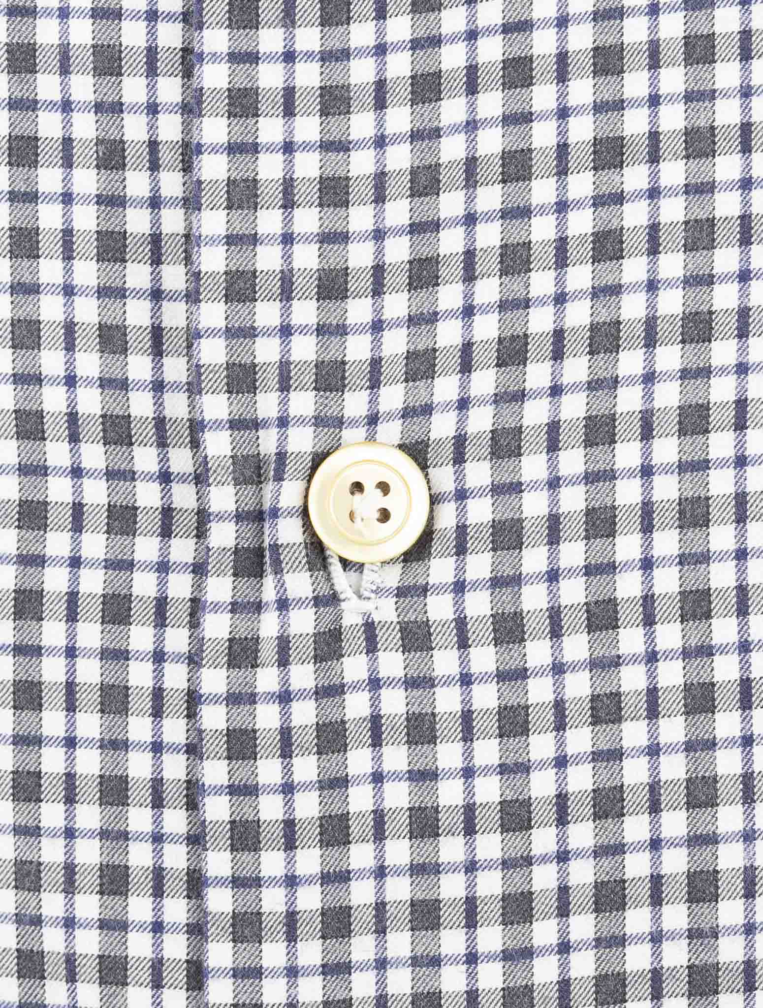 Kiton Gray Blue Cotton Shirt