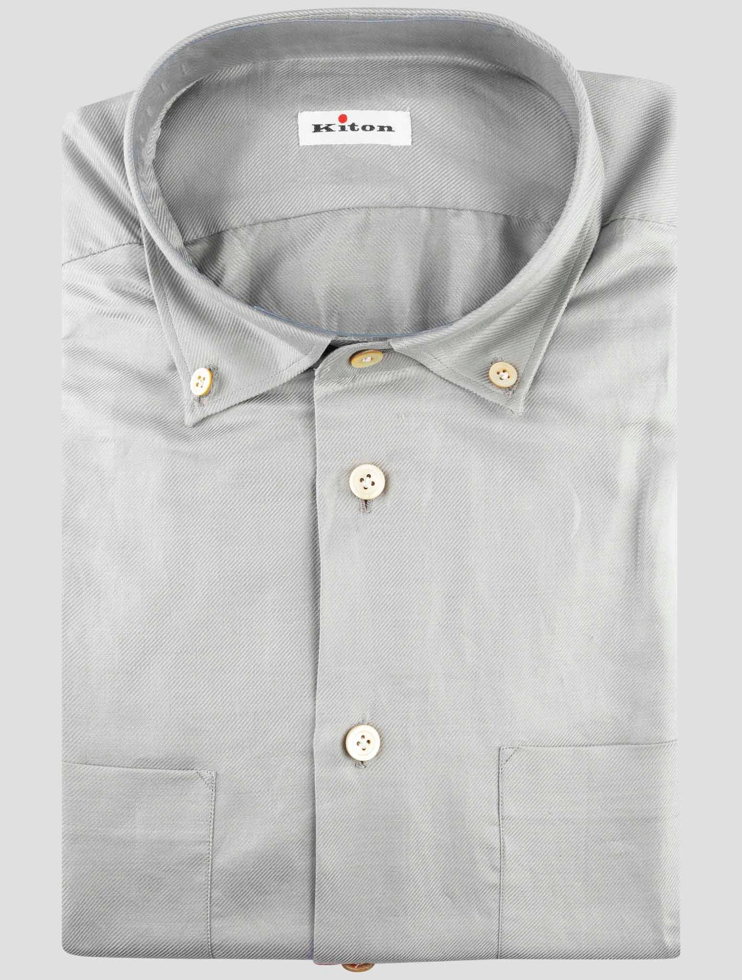 Kiton Gray Cotton Linen Shirt
