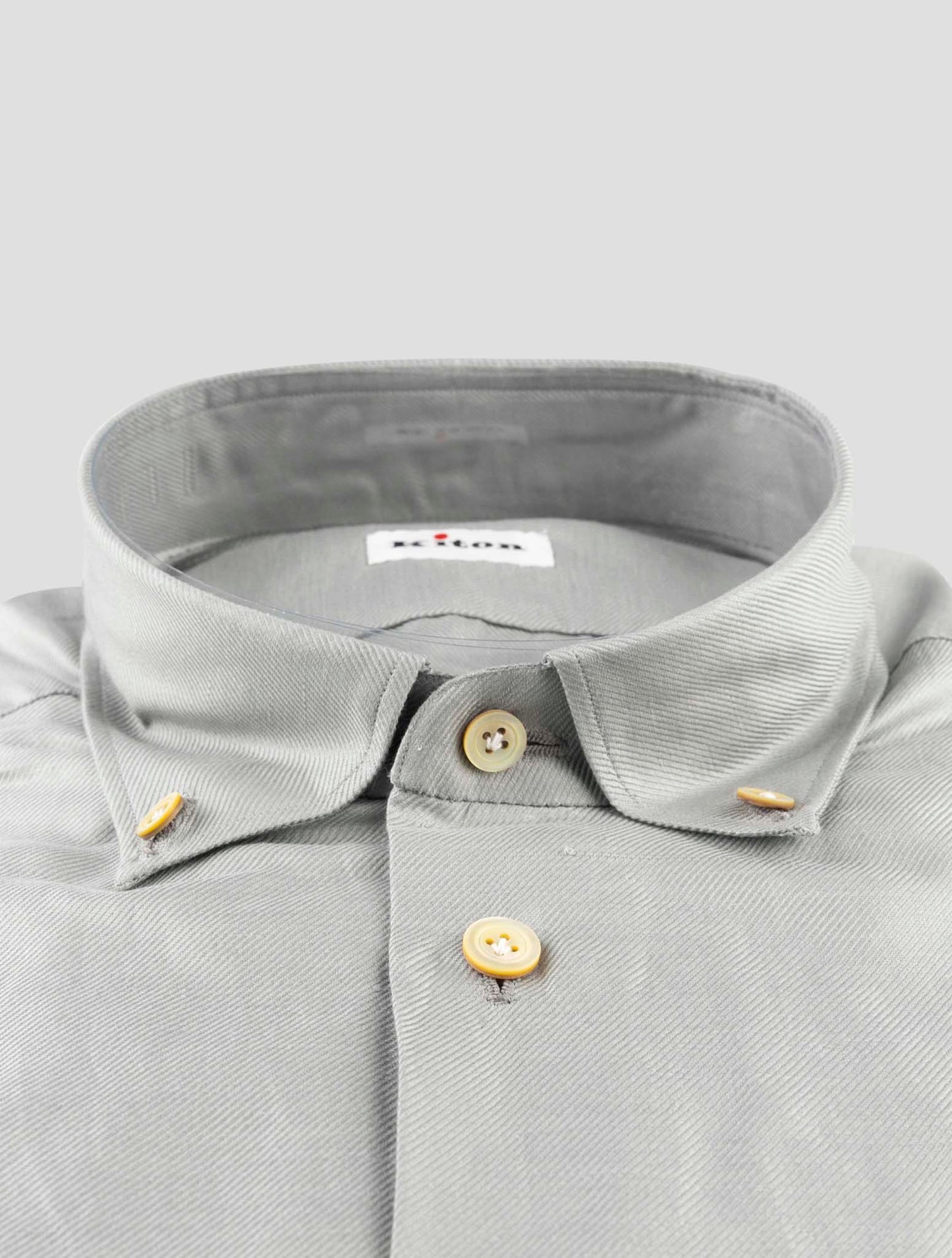 Kiton Gray Cotton Linen Shirt