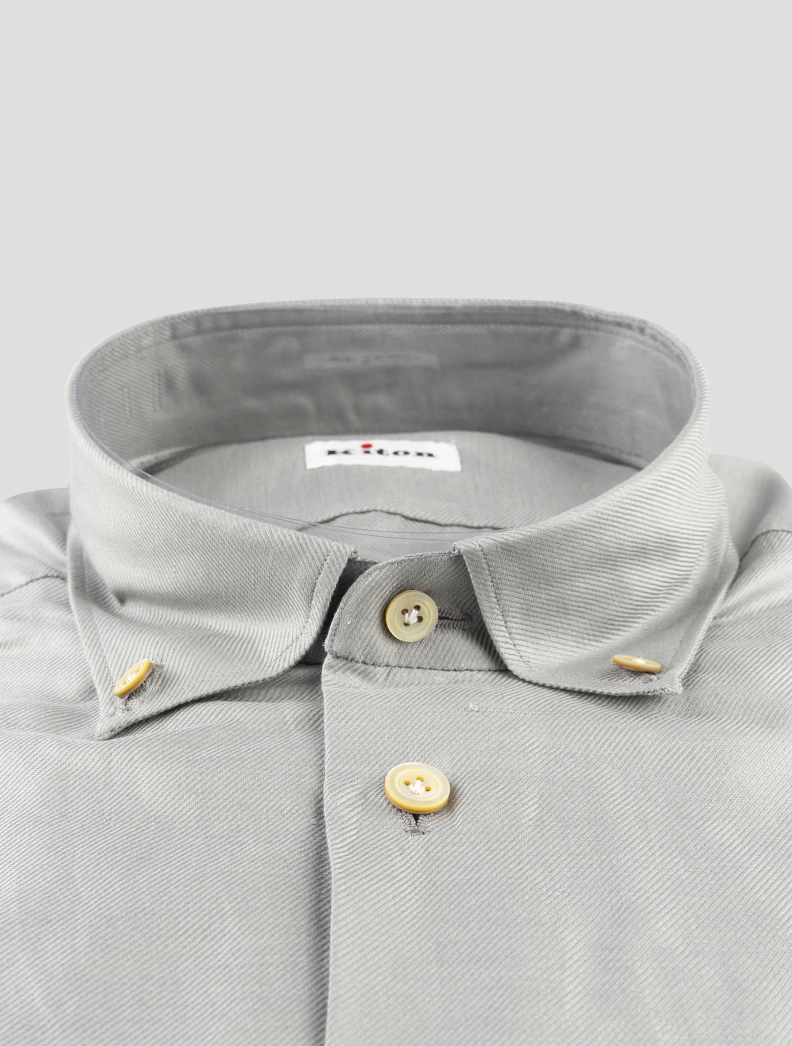 Kiton Gray Cotton Linen Shirt