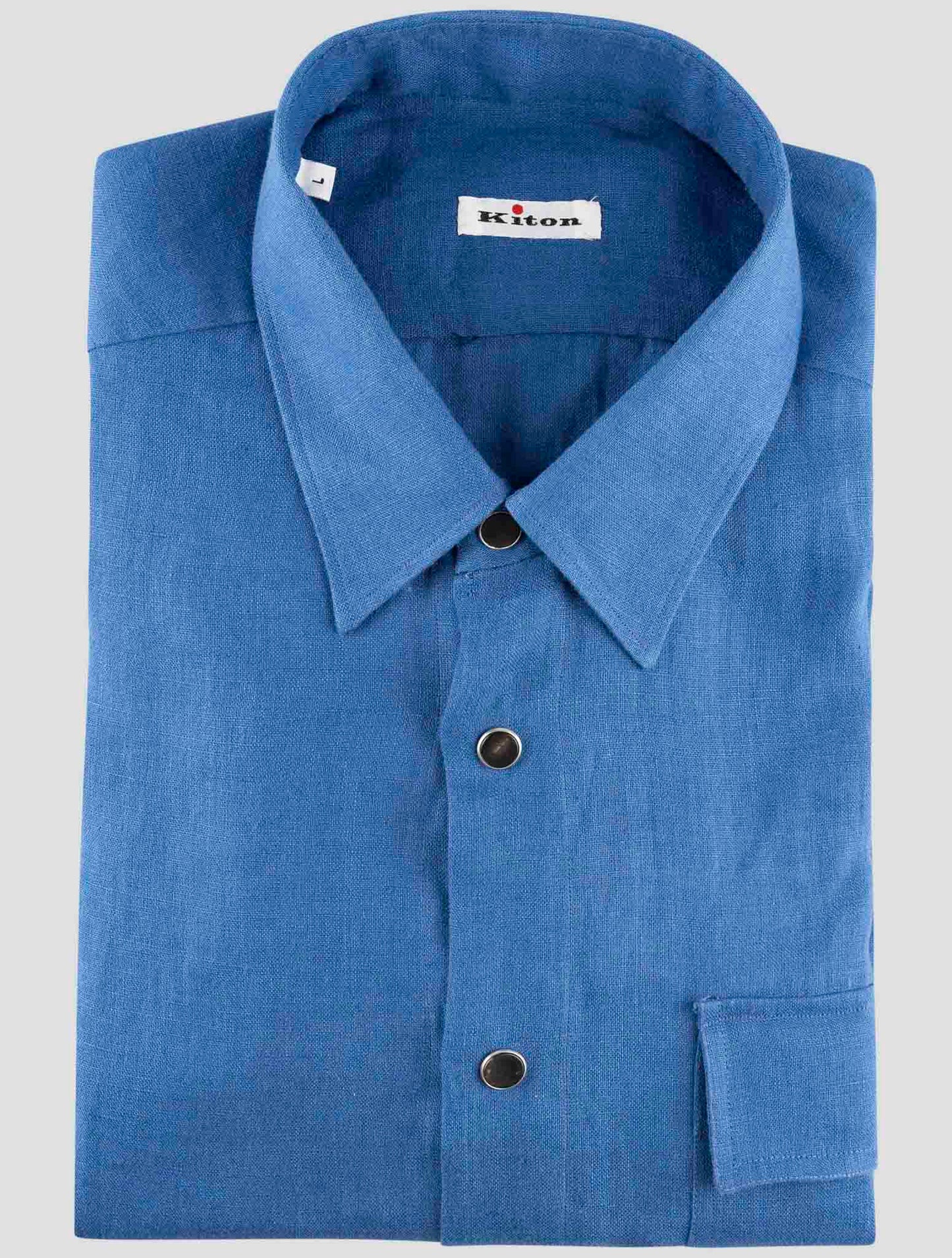 Kiton Blue Linen Shirt