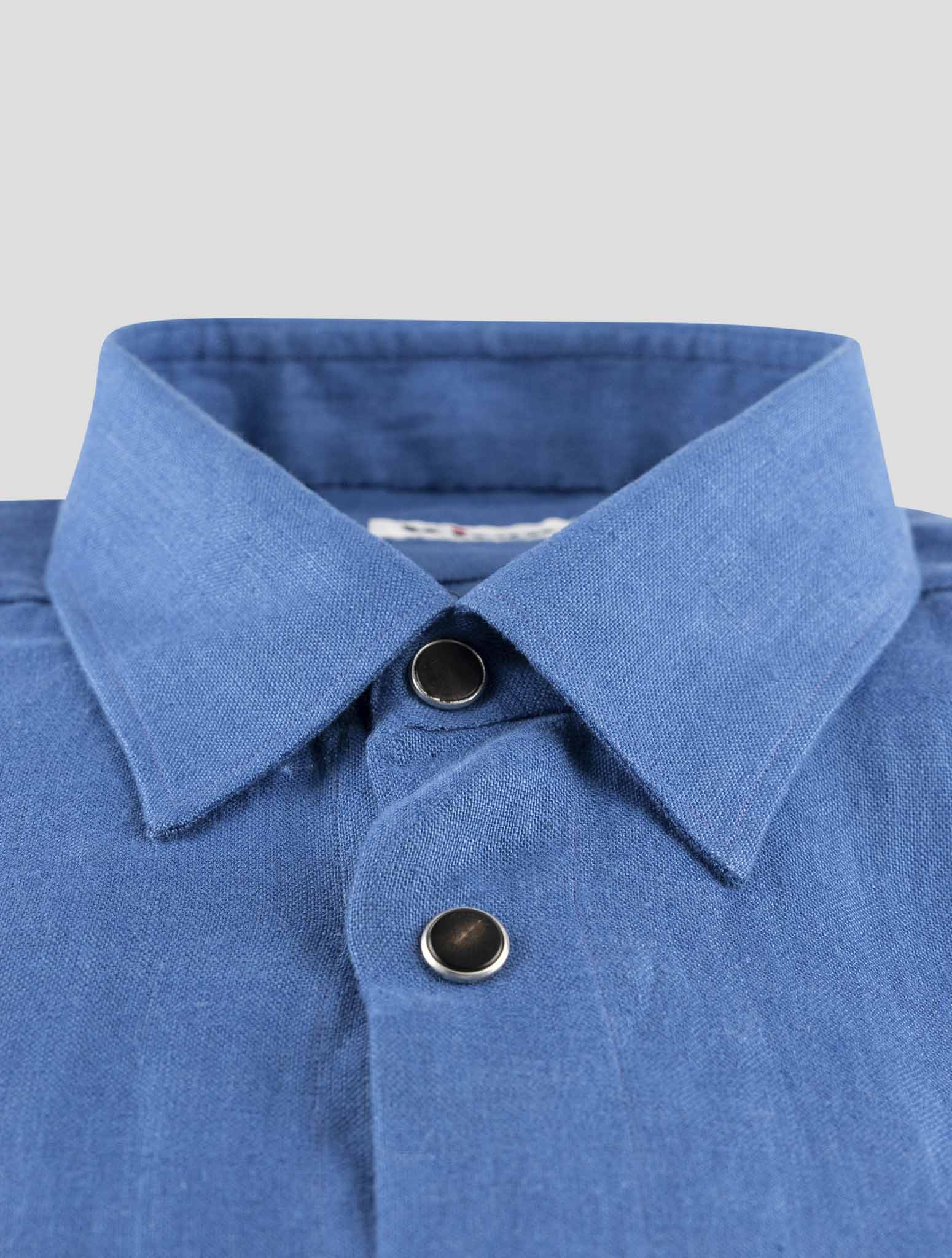 Kiton Blue Linen Shirt