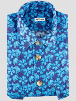Kiton Blue Linen Shirt
