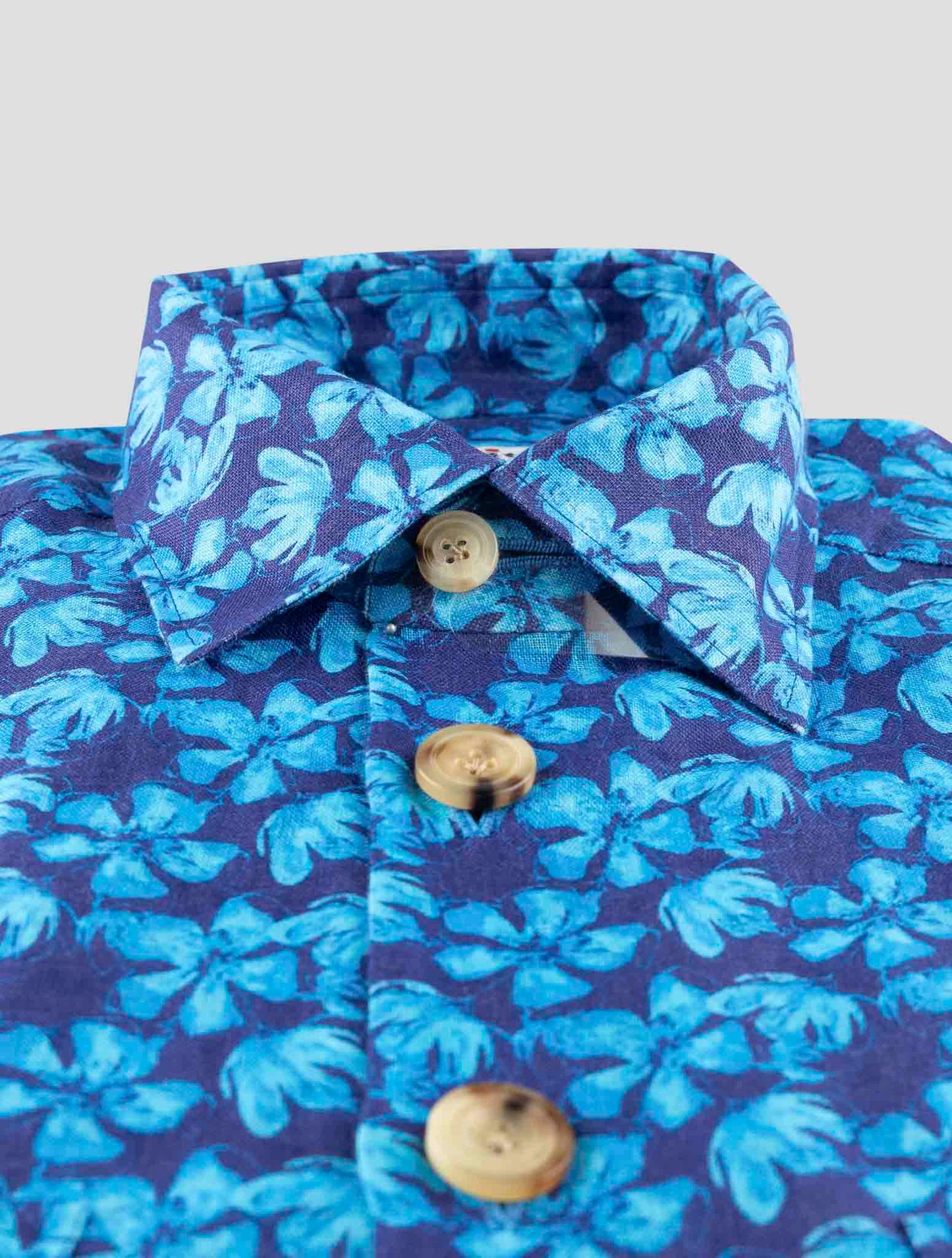 Kiton Blue Linen Shirt