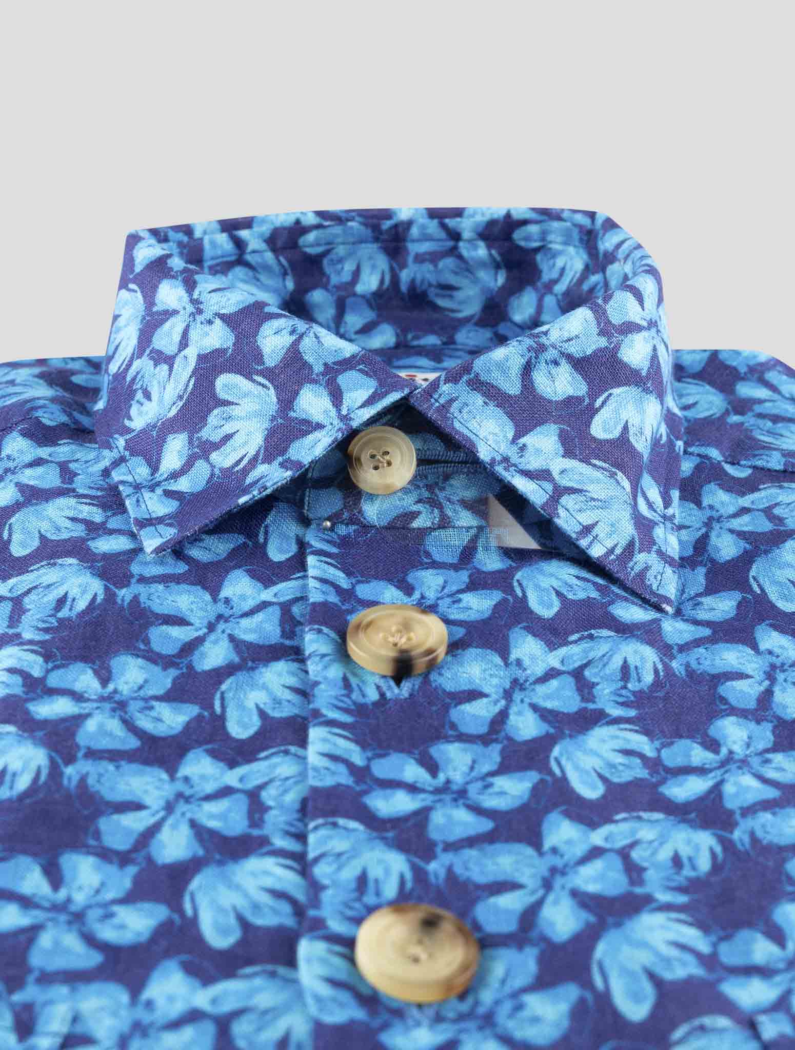 Kiton Blue Linen Shirt