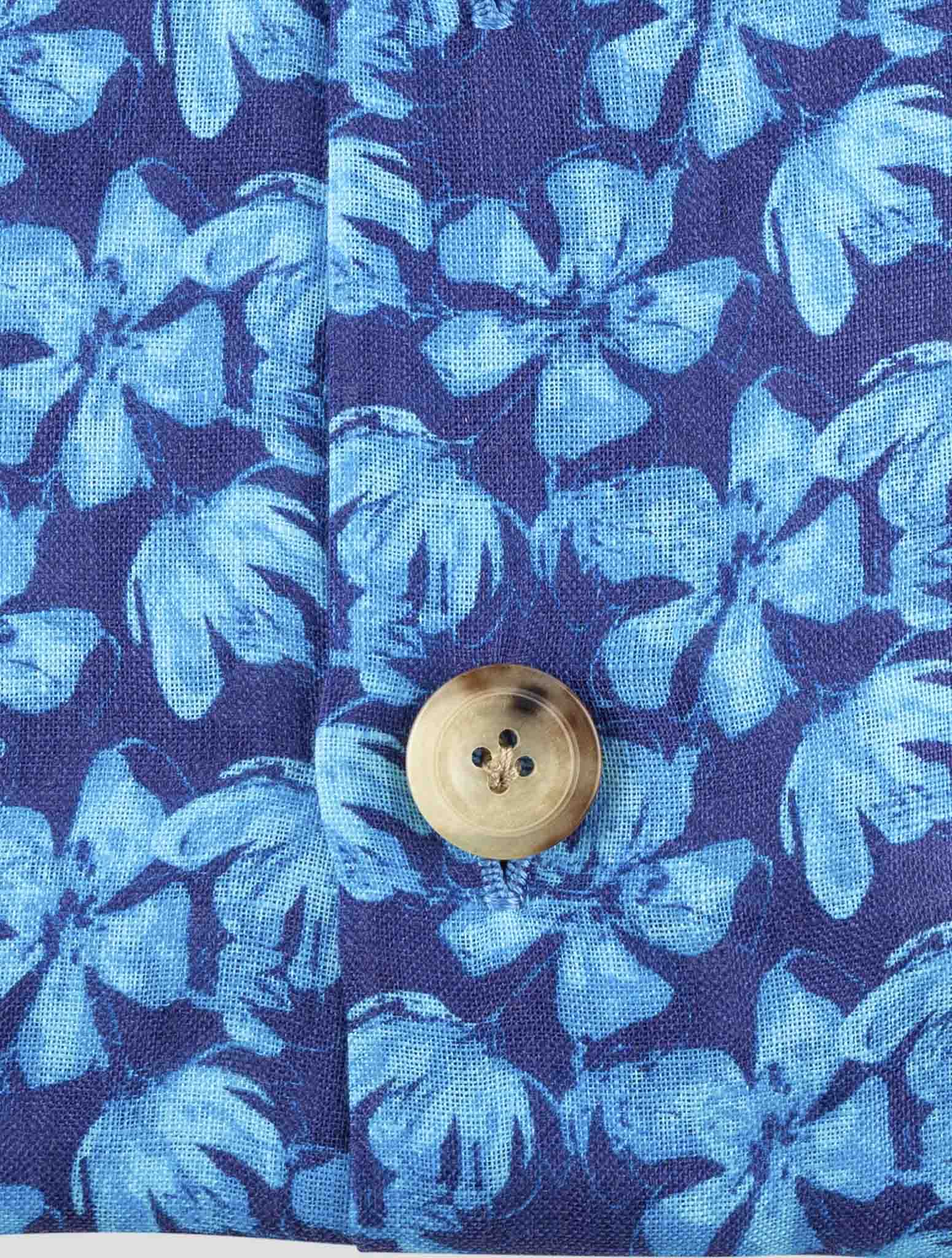 Kiton Blue Linen Shirt