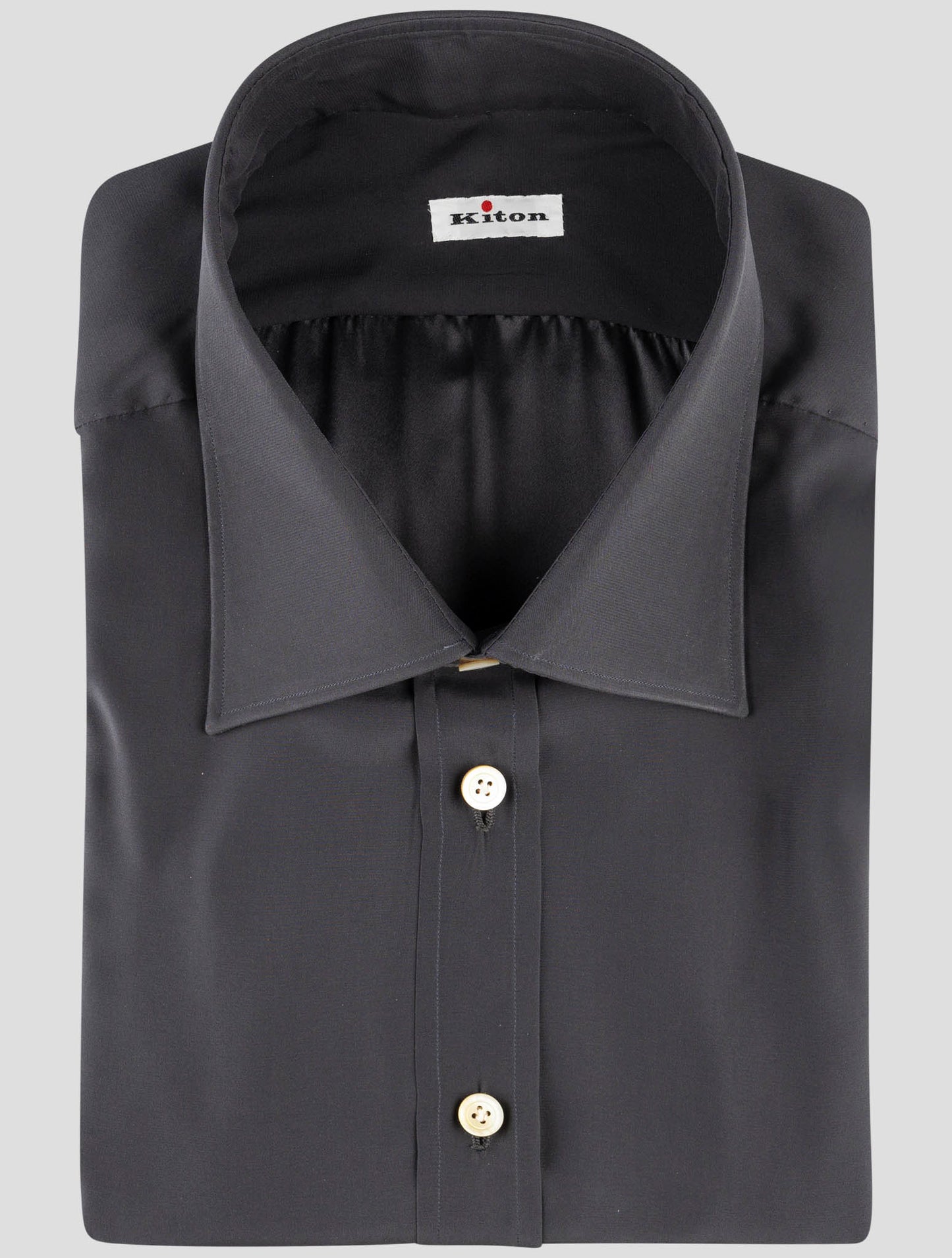Kiton Gray Silk Shirt