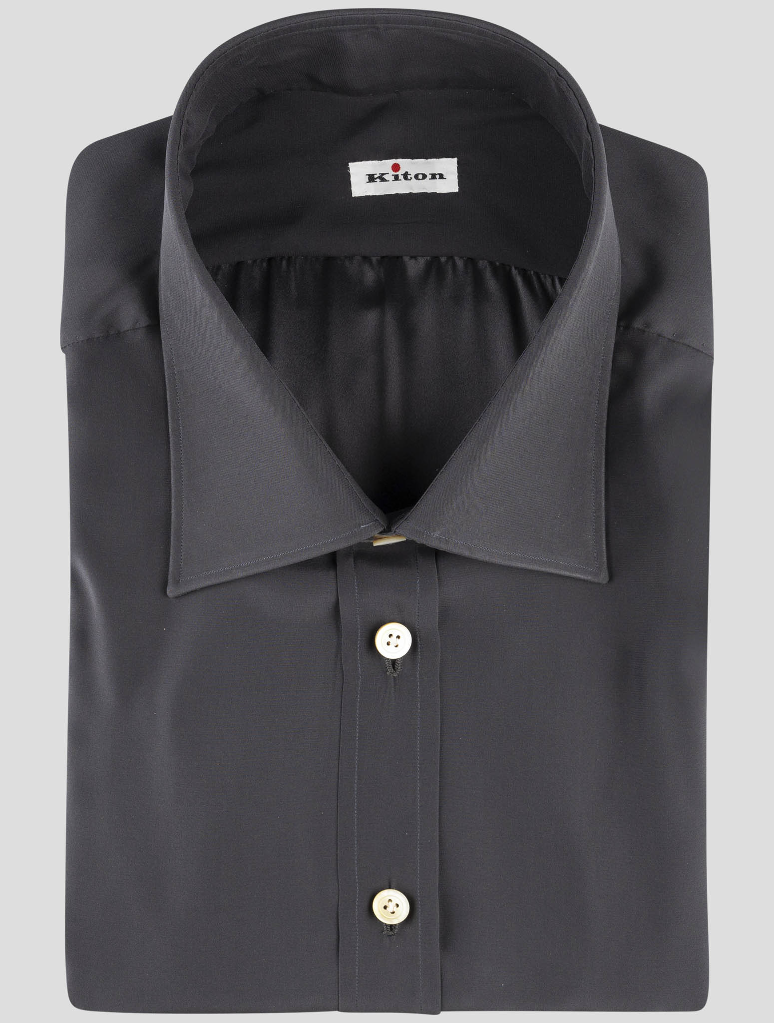 Kiton Gray Silk Shirt