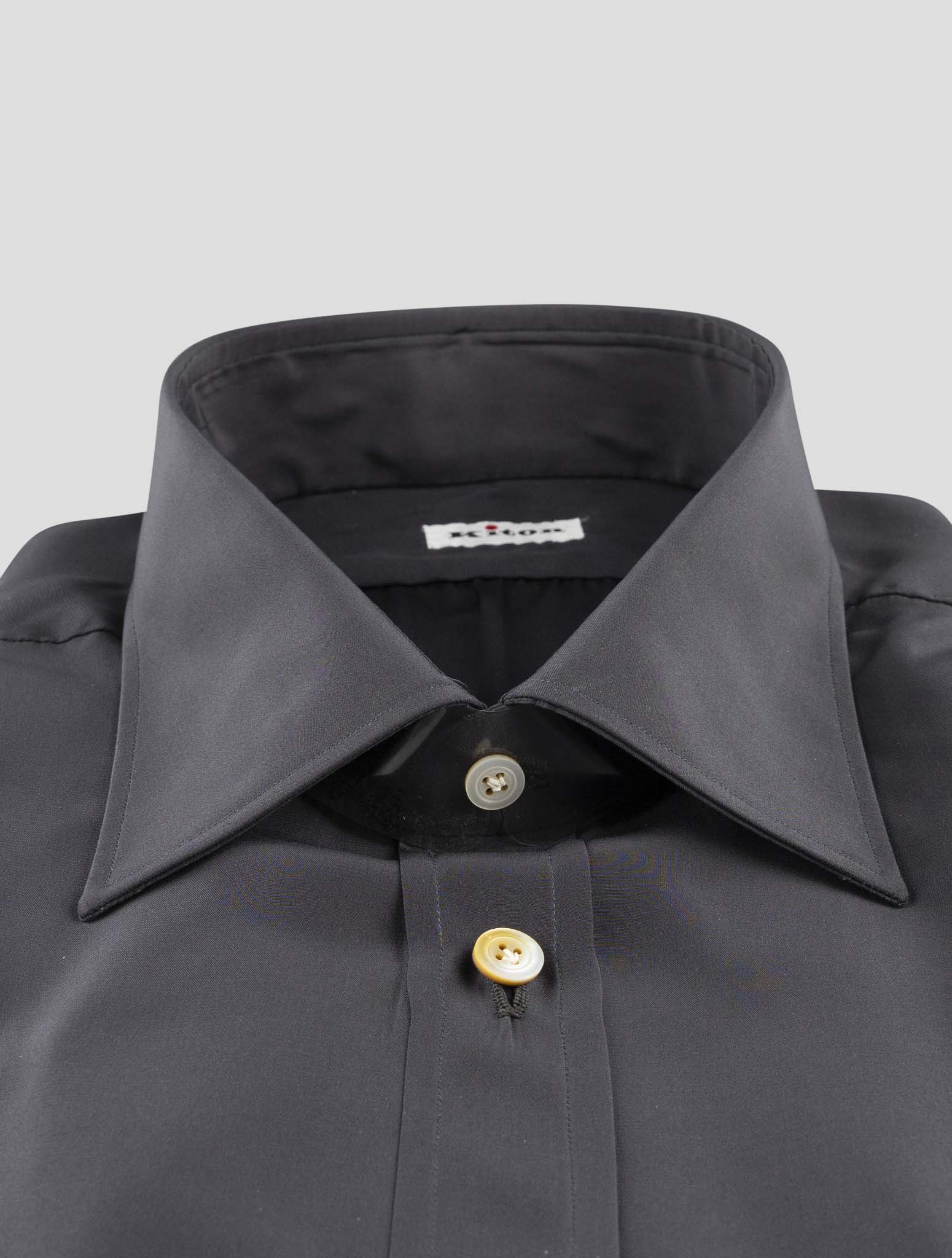 Kiton Gray Silk Shirt
