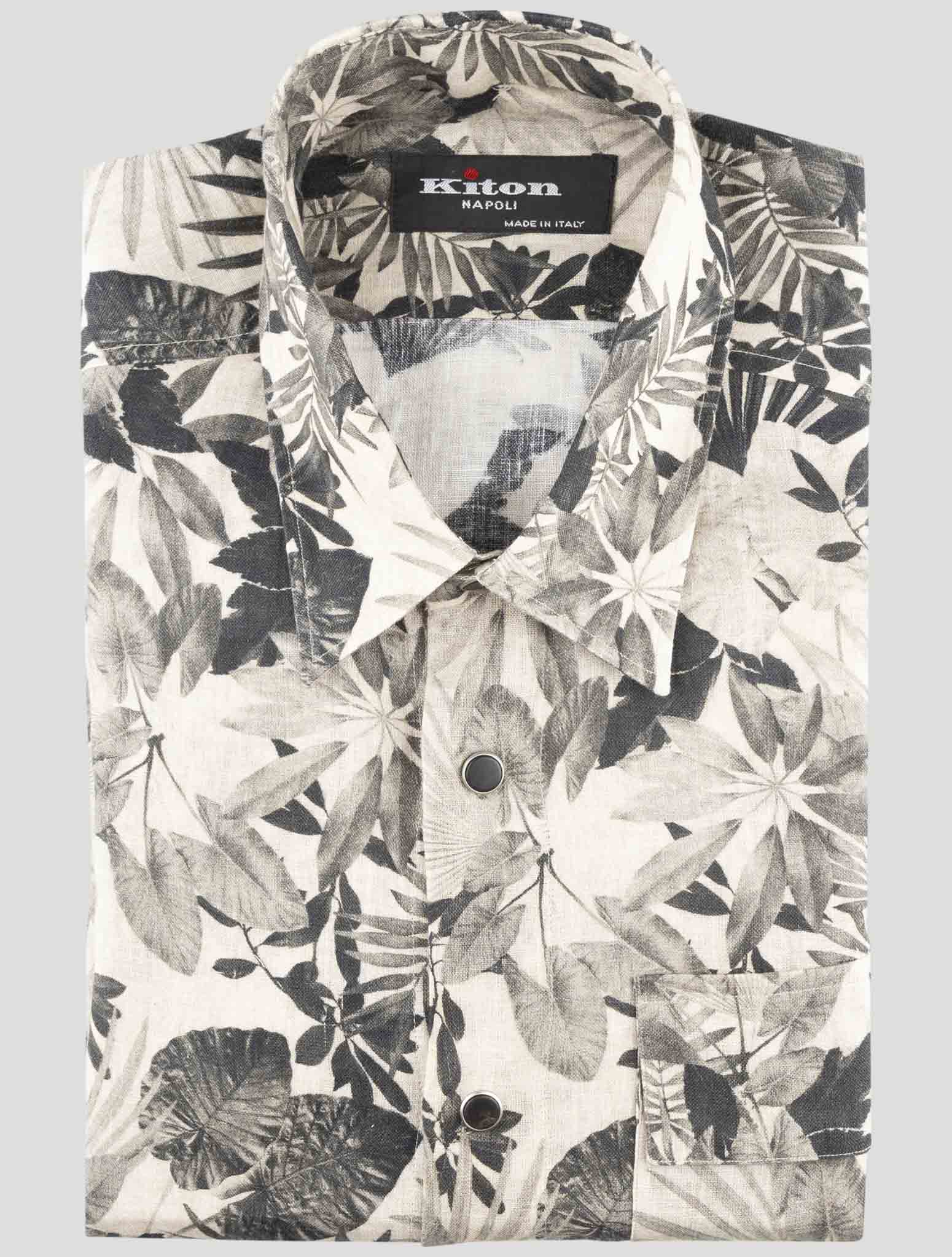 Kiton Gray Linen Shirt