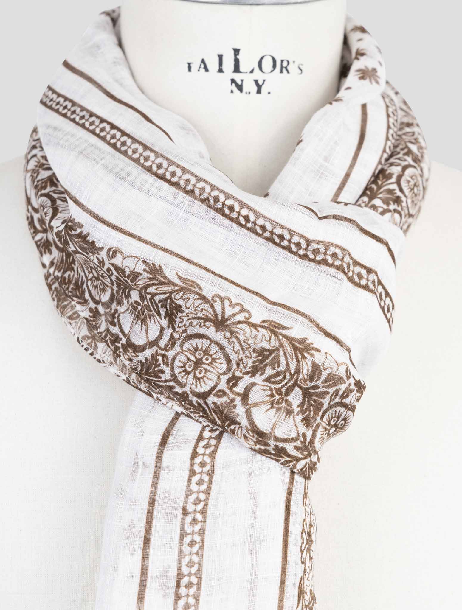 Kiton Brown Linen Scarf