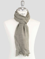 Kiton Green Silk Linen Scarf